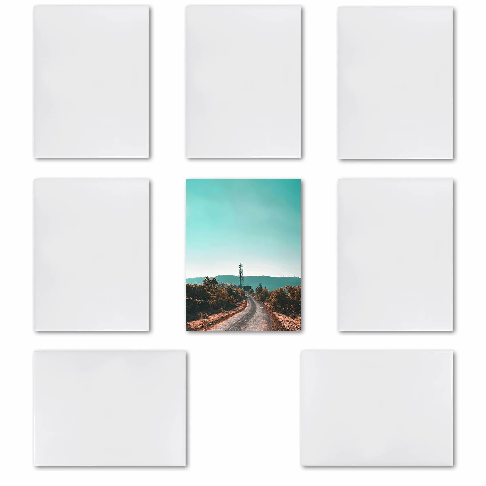 MR.R Paquete de 8 azulejos brillantes de 6 x 8 pulgadas para sublimación, marco de fotos personalizado para bodas, regalo de cumpleaños, decoración