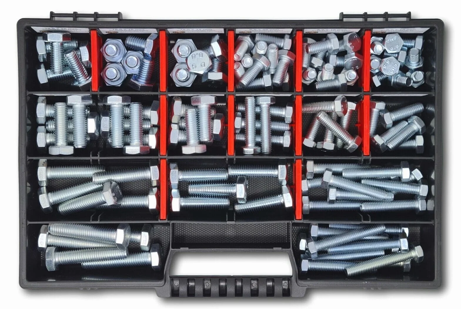 Surtido de tornillos hexagonales M8-M10 // 10 mm - 50 mm, 110 piezas, DIN 933
