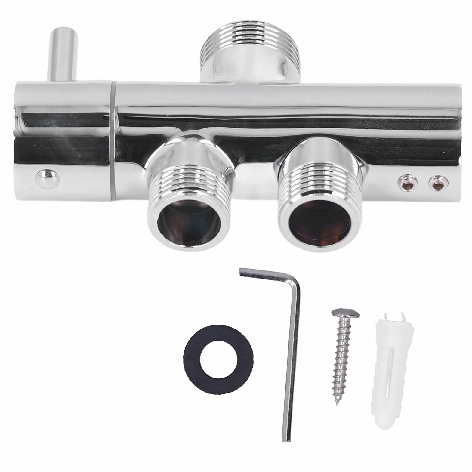 Válvula Desviadora de Ducha de 3 Vías, G1/2 Desviador de Brazo de Ducha Conector en T a Prueba de Fugas Válvula Desviadora de Ducha de Latón para Baño