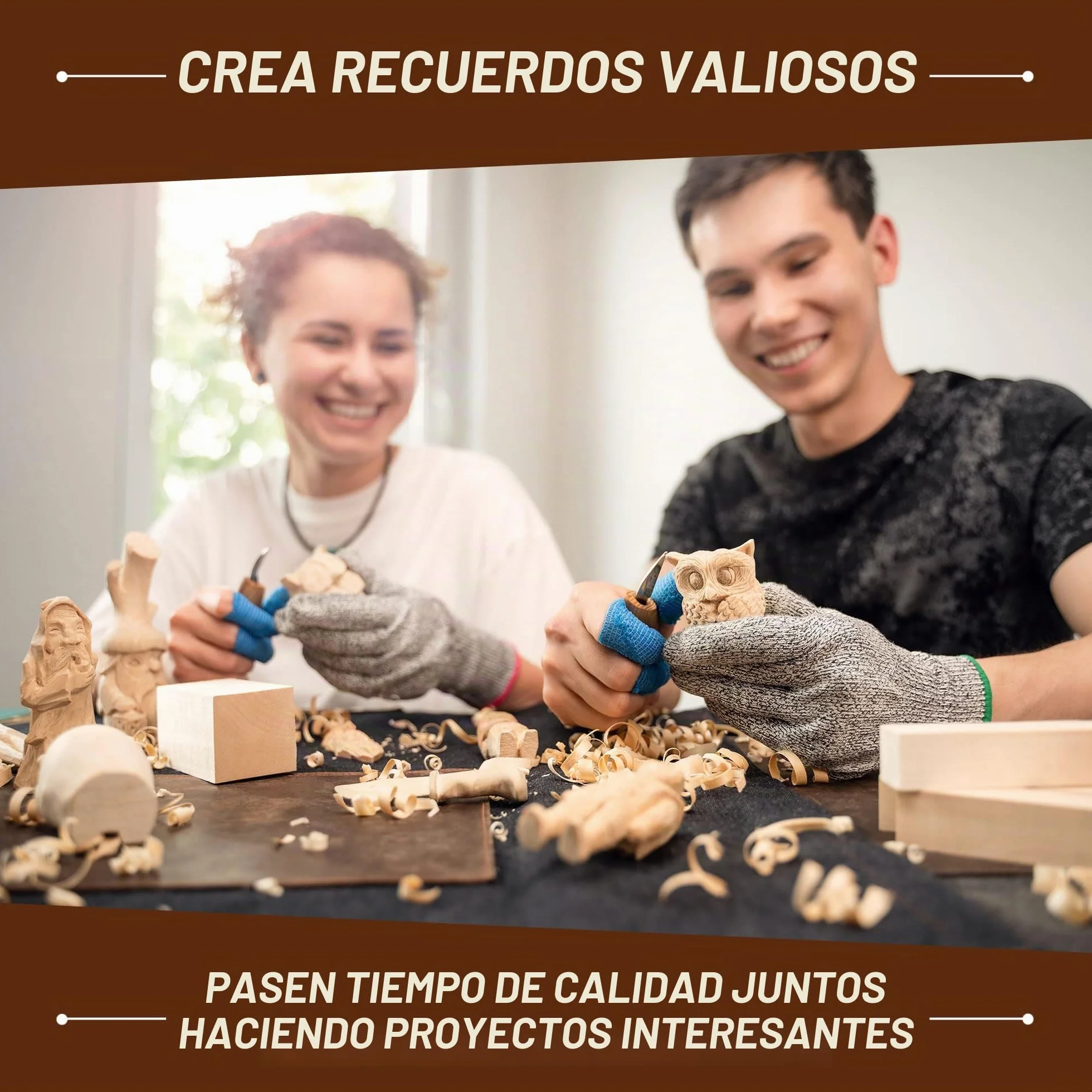 BeaverCraft S16 Juego de Tallado en Madera para Niños Principiantes Cuchillos Sloyd Detalle Bloques Tilo