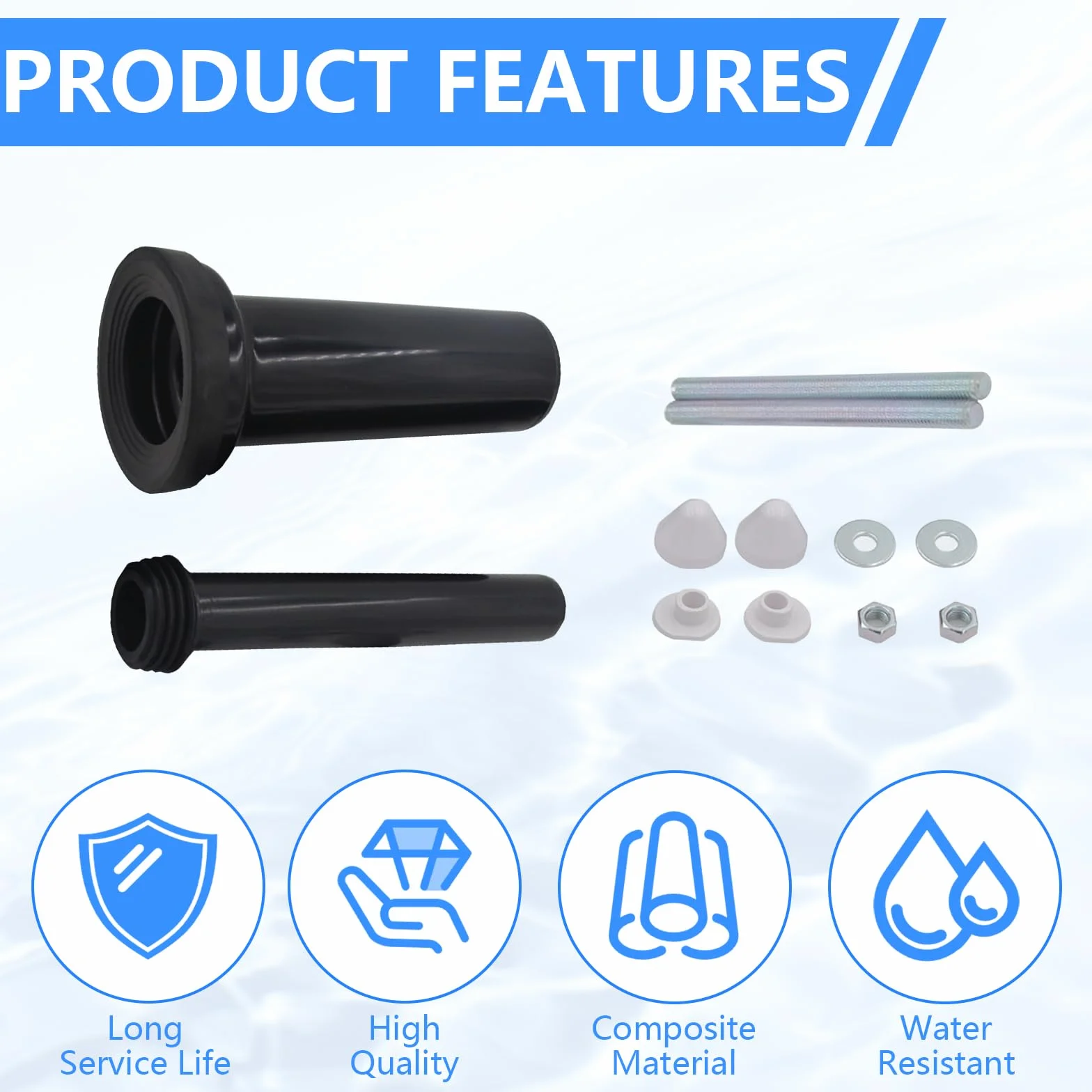 Juego De ConexióN Para Inodoro De Pared, Juego De Conexión Para Inodoro De 300 Mm Con Tubo De Descarga Tapas Para Tubo De Desagüe Junta Material De Fijación Juego De Montaje Para Inodoro De Pared