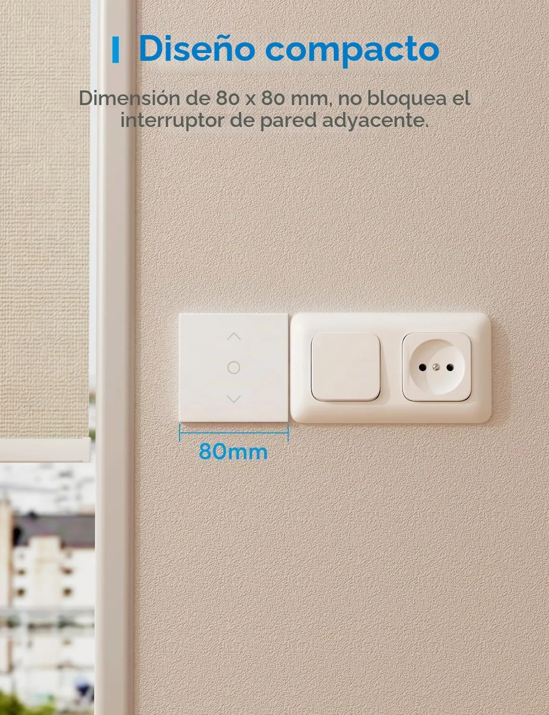 Meross Interruptor de Cortina, Interruptor de Persianas LED Inteligentes WiFi (Necesita Cable Neutro) Compatible con Alexa y Google Assistant, Control por Porcentaje, 2.4GHz