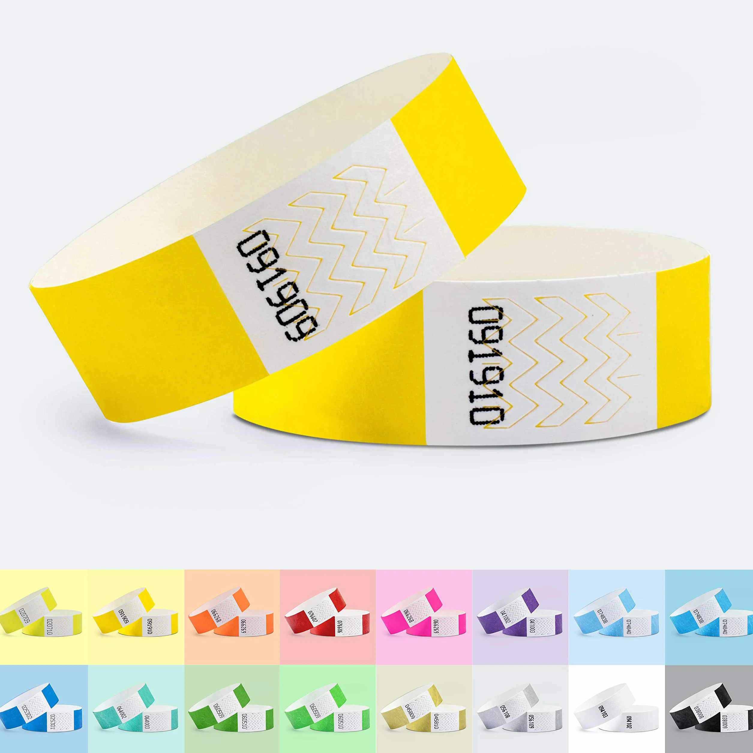Pulseras de Seguridad 19 x 254 mm, Amarillo, Pack de 100