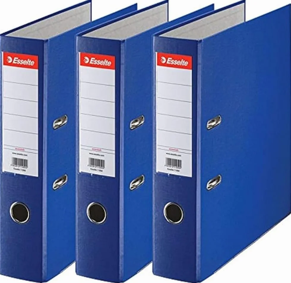 Esselte Archivador de Palanca con Anillas Essentials A4 500 Hojas 75 mm 3 Unidades Azul