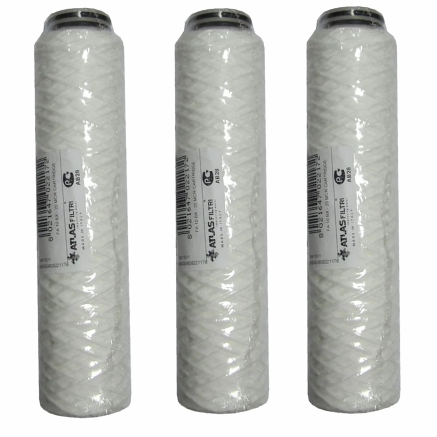 Kit de 3 filtros FA 10" BX 25 MCR – Cartucho de hilo enrollado para filtrar los sedimentos del agua | ATLAS FILTROS