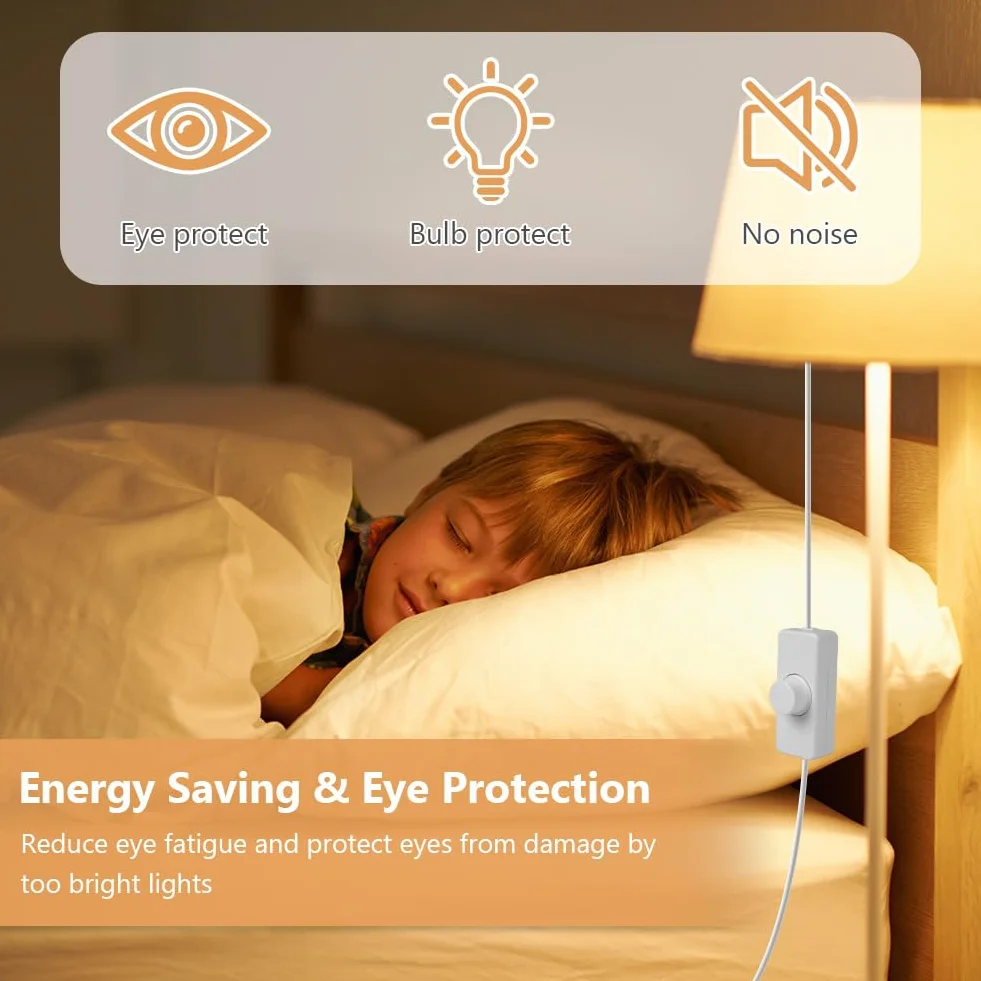 AXFEE Interruptor Regulador de Luz, Dimmer Led 220V, 220V-240V AC/50hz Regulador Intensidad Led, Potenciómetro Regulador de Luz con Interruptor, para 3-100W Lampara LED y Bombillas Regulables, Blanco