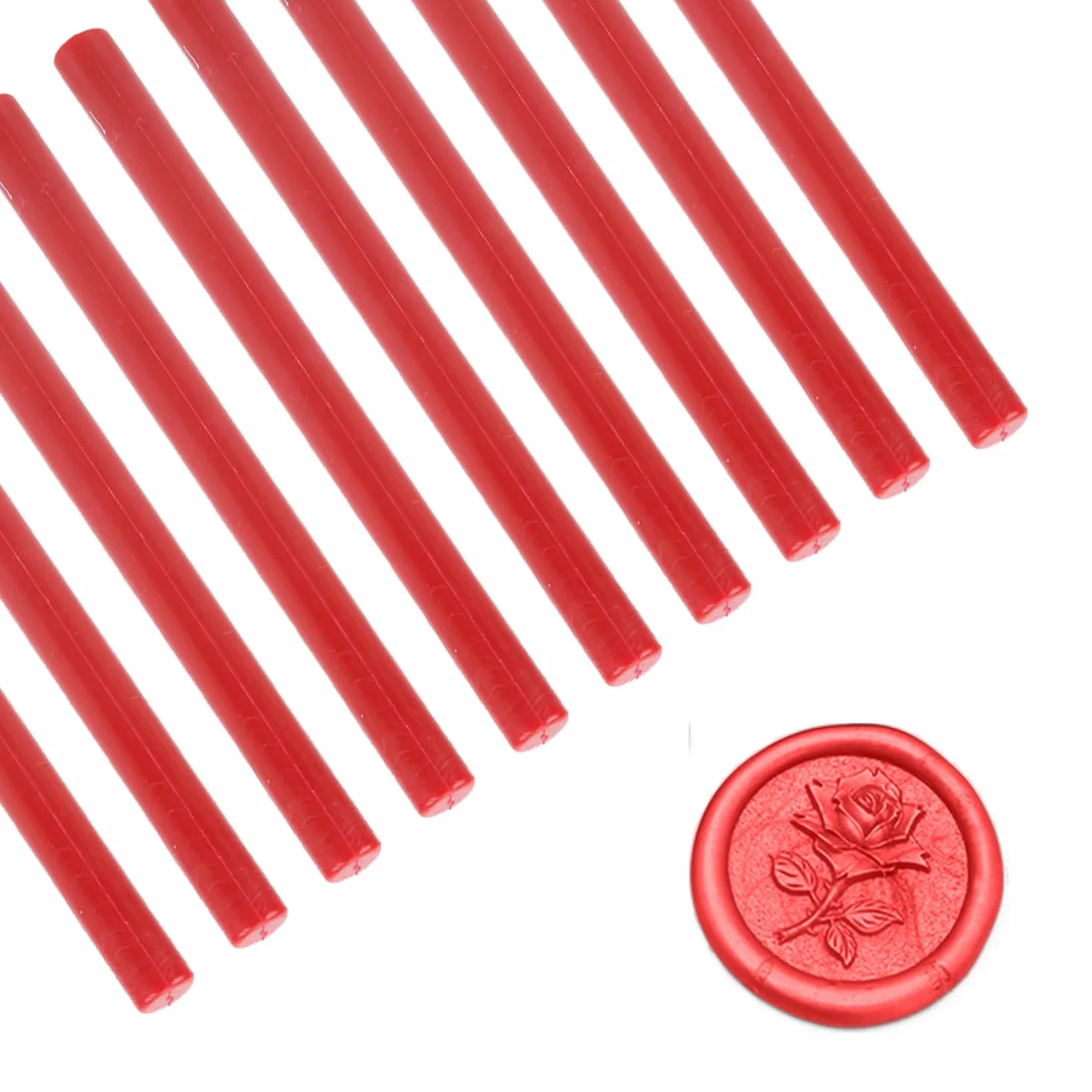 Tissting 10 Piezas Barra Cera Lacre 10 cm Rojo para Pistola de Pegamento Sello Invitaciones Boda