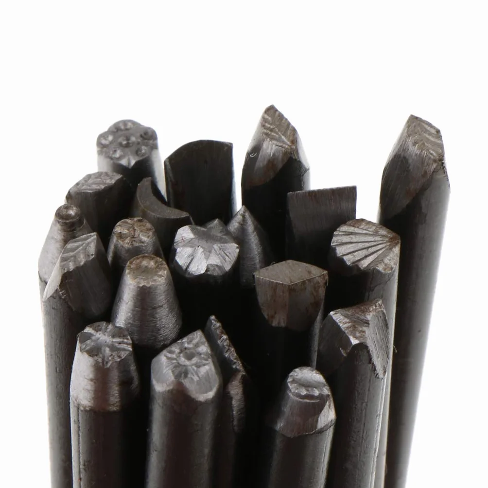 Harilla Fabricación de Joyas de Sellos Punzón de Herramienta Símbolos de Puntuación Acero Metal, Set de 20pcs, Individual