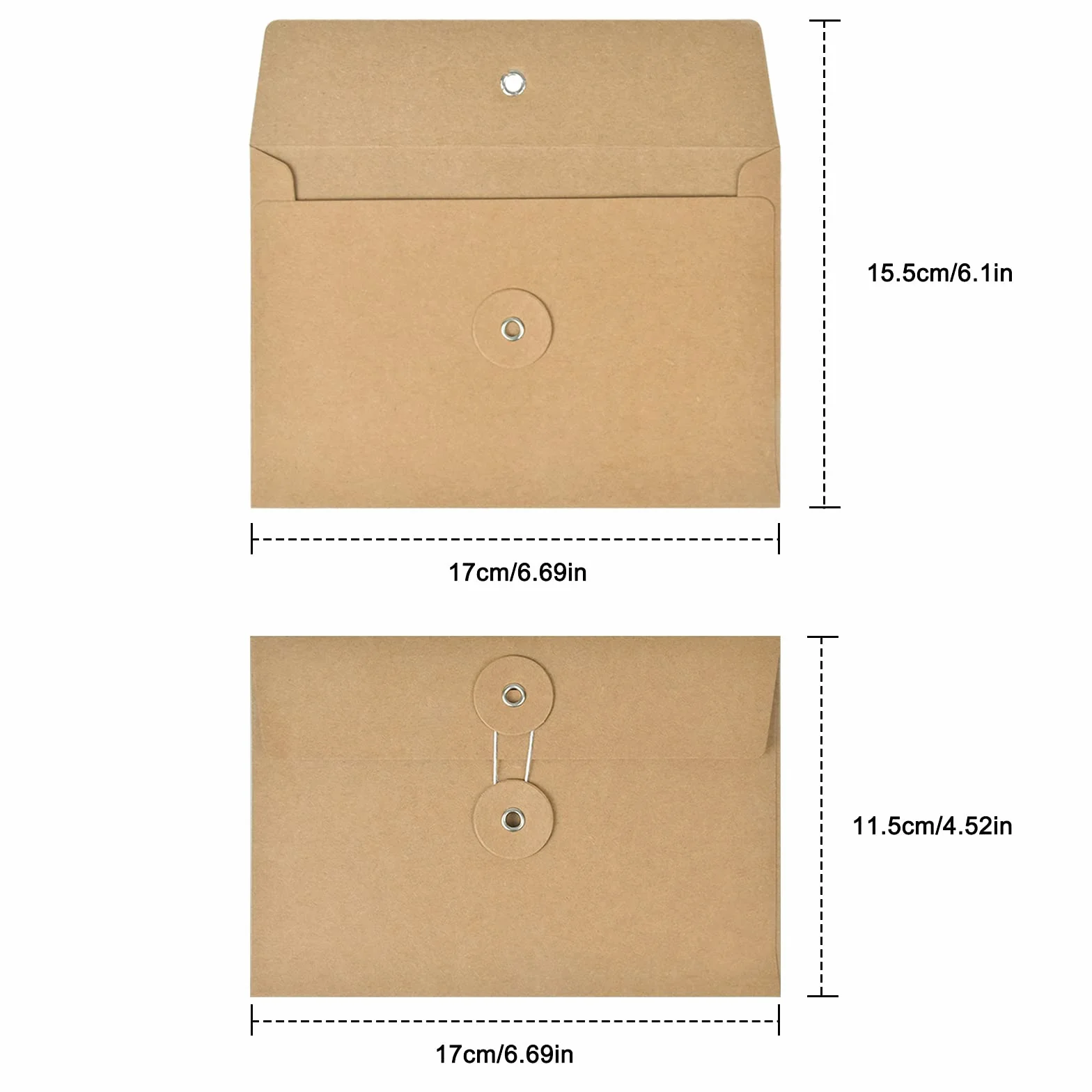 10 Sobres Kraft Billetes de Recibo Carpeta de Archivos, Organizador de Documentos de Bolsillo para Proyectos Soporte de Almacenamiento con Cierre de Corbata, Bolsa Reutilizable para Folleto de Oficina