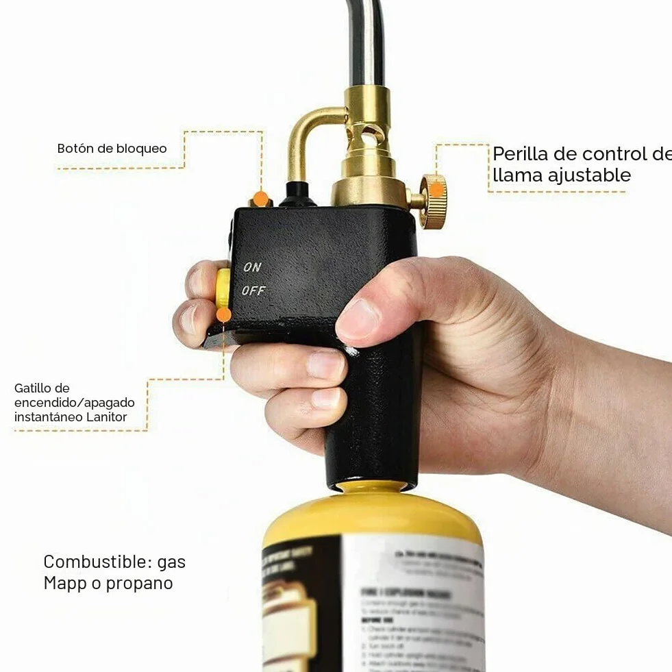 Antorcha de Propano Weytoll Antorchas de Fontanería Portátiles de alta Temperatura para Soldadura de gas de Fontanería Soplete de Soldadura Instantánea Profesional (sin gas)