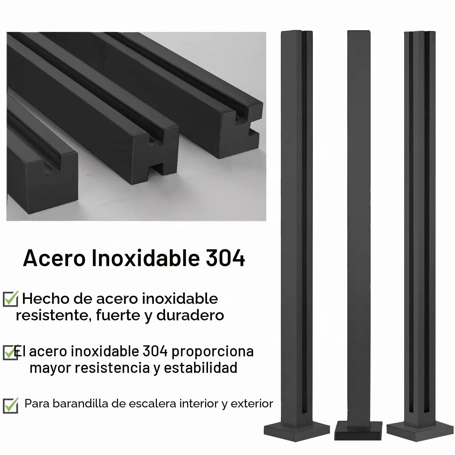 Glass Balustrade Post Clamp, Terrace Balcony Deck Glass Panel Post, 60/70/80/90/100/110/120/130 cm Tall Baluster Column Kit, 304 Stainless Steel Fence Support System ( Color : Mid Post , Size : Height