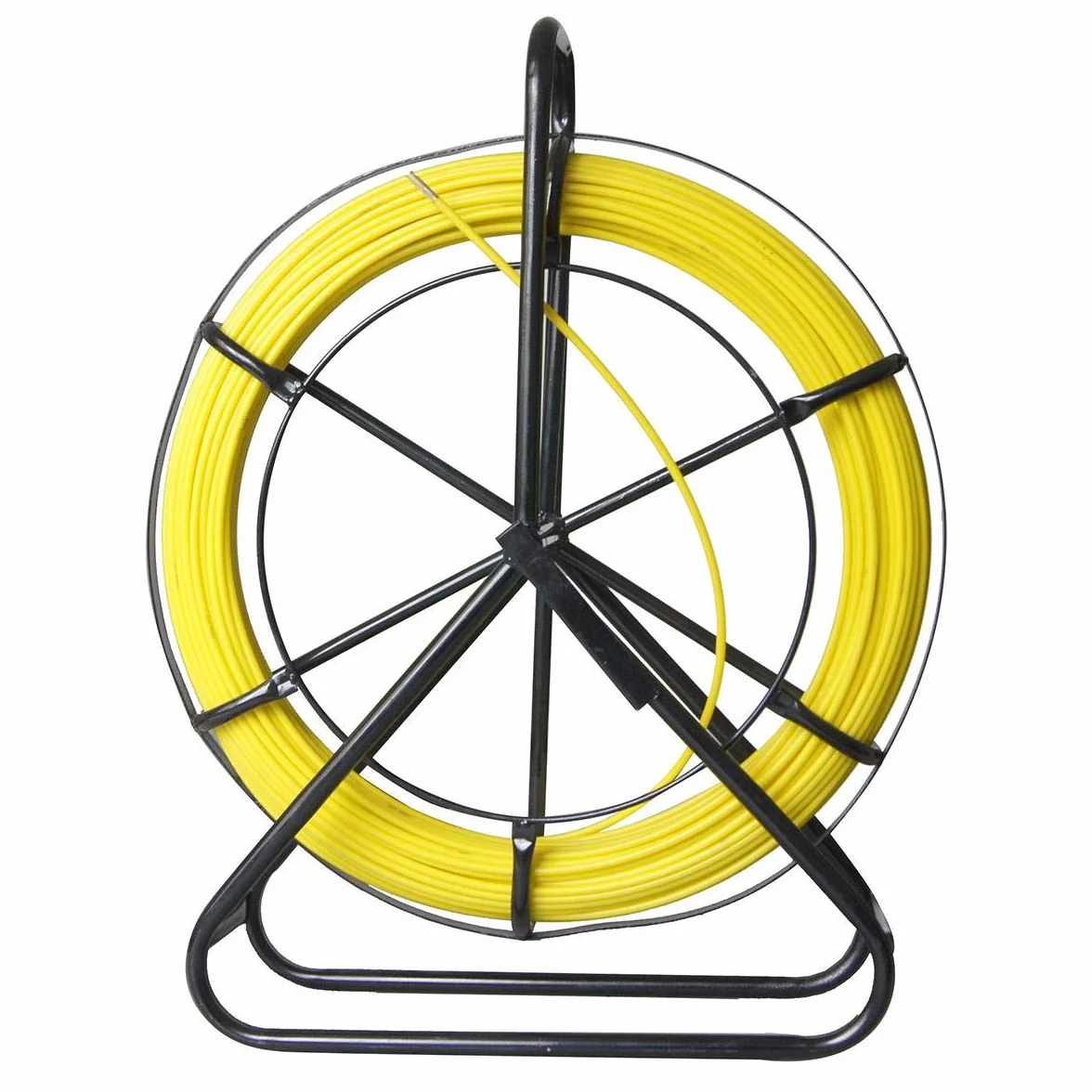 KATSU Fibra de Vidrio Rodder 6x100M con Soporte de Acero y Freno, Herramienta de Instalación de Cable Eléctrico de Fibra de Vidrio, Cable Tubería de Electricista Enhebrador de Cinta de Pescar