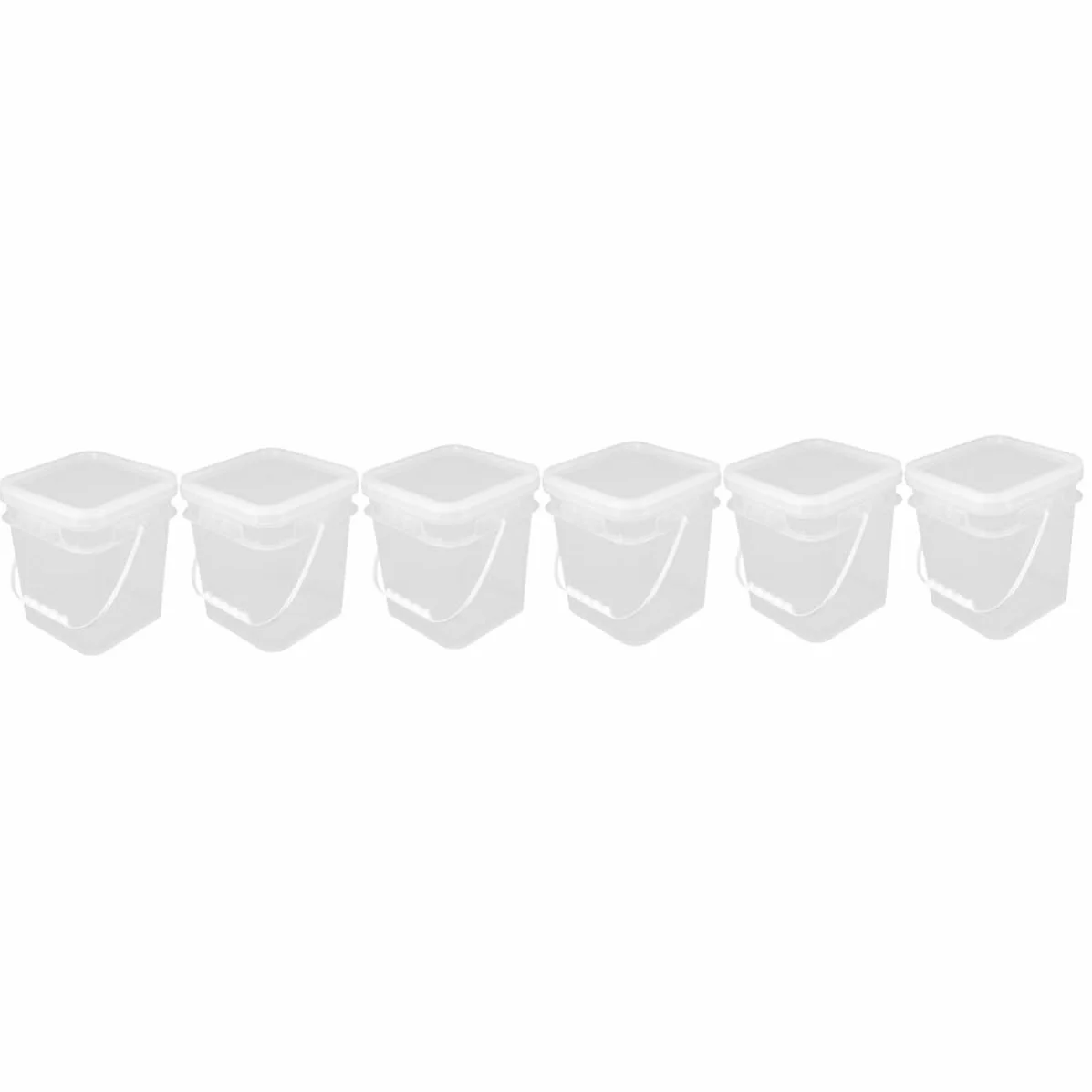 PRETYZOOM 6piezas Cubeta De De Transparente De Contenedores Portátiles para Almacenamiento De y