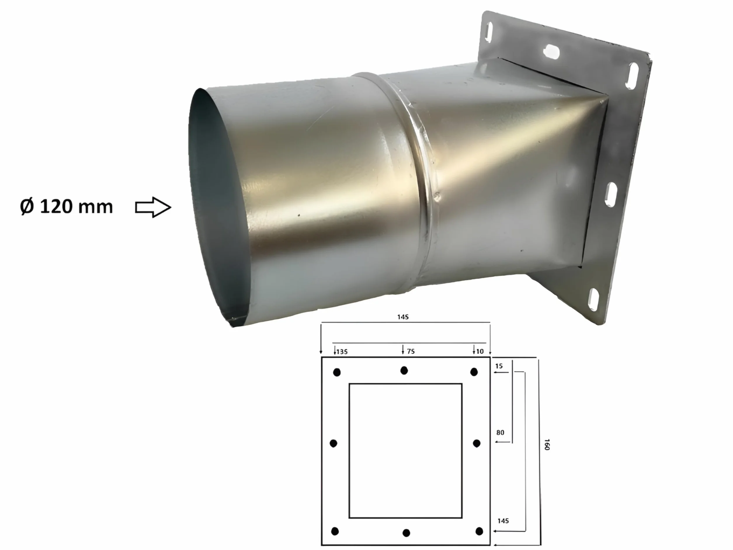 Uzman-Versand OBR-200M - Ventilador radial con regulador de velocidad, brida y tubo flexible de aluminio
