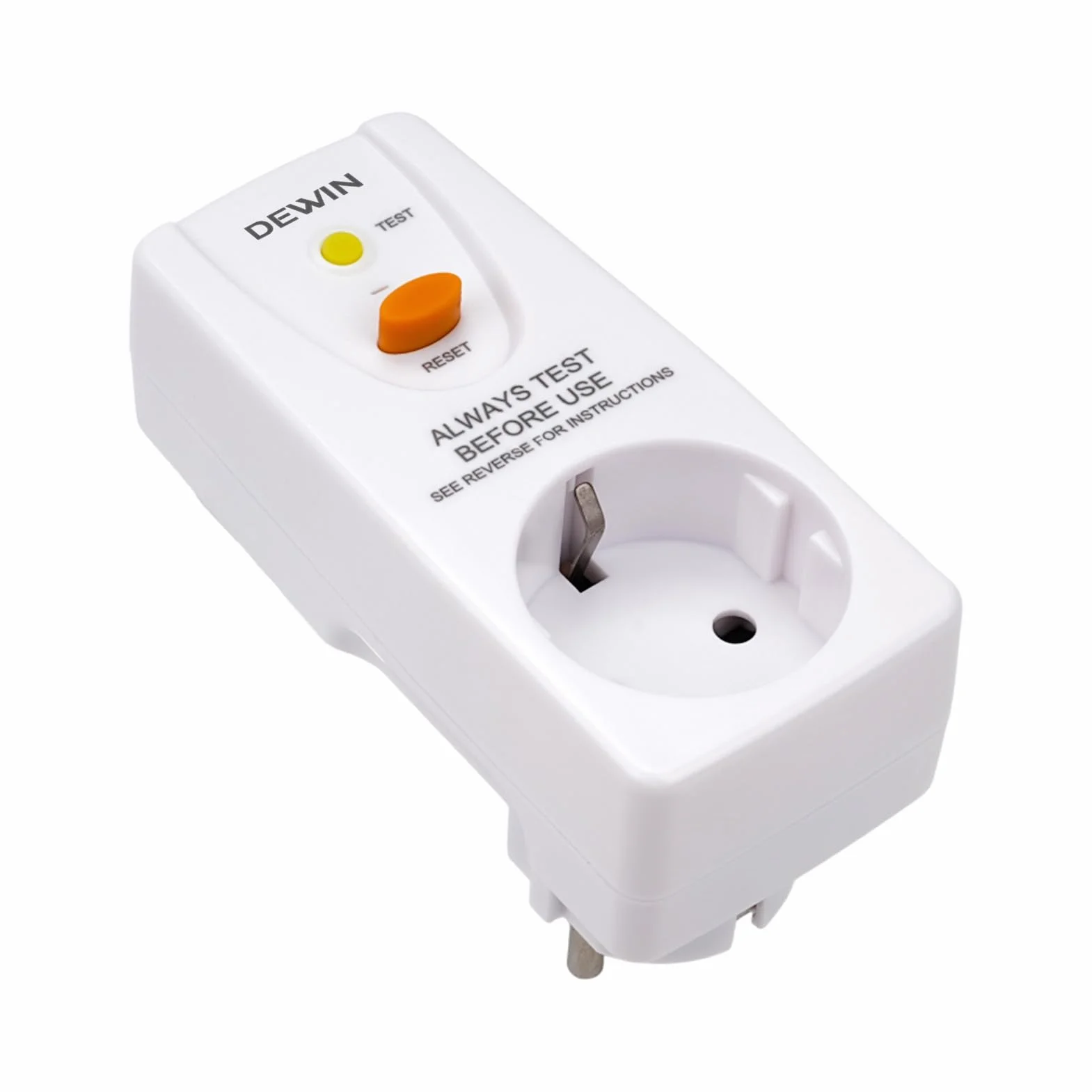 Interruptor Diferencial Enchufe 10mA, Paquete de 2 Interruptor de Corriente Residual antifugas y choques eléctricos, Toma de Corriente de Seguridad con Protección GFCI, 230V 16A