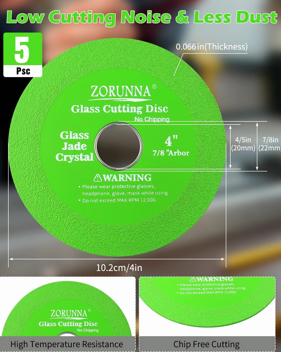 ZORUNNA Herramienta de disco de corte de vidrio de 4 pulgadas, cortador de azulejos de vidrio con borde de diamante, 3 piezas ultrafinas para cortar vidrio para moler vidrio, jade, cristal, botellas