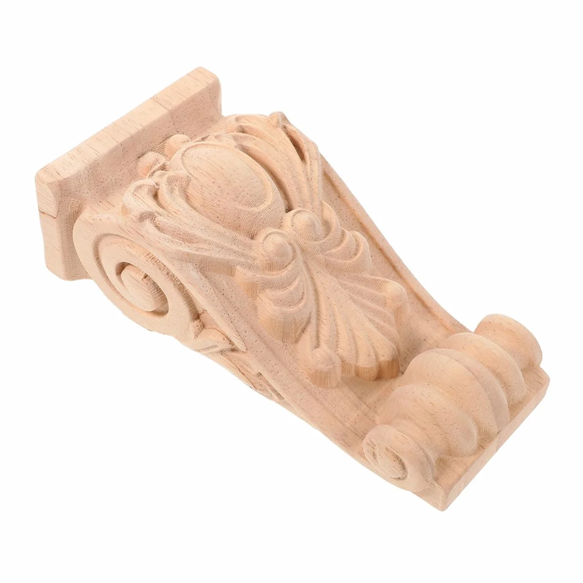 Ménsula de Madera Tallada Estilo Europeo Diseño Clásico Romano Decoración Elegante para Hogar y Puerta Corbels Decorativos sin Pintar