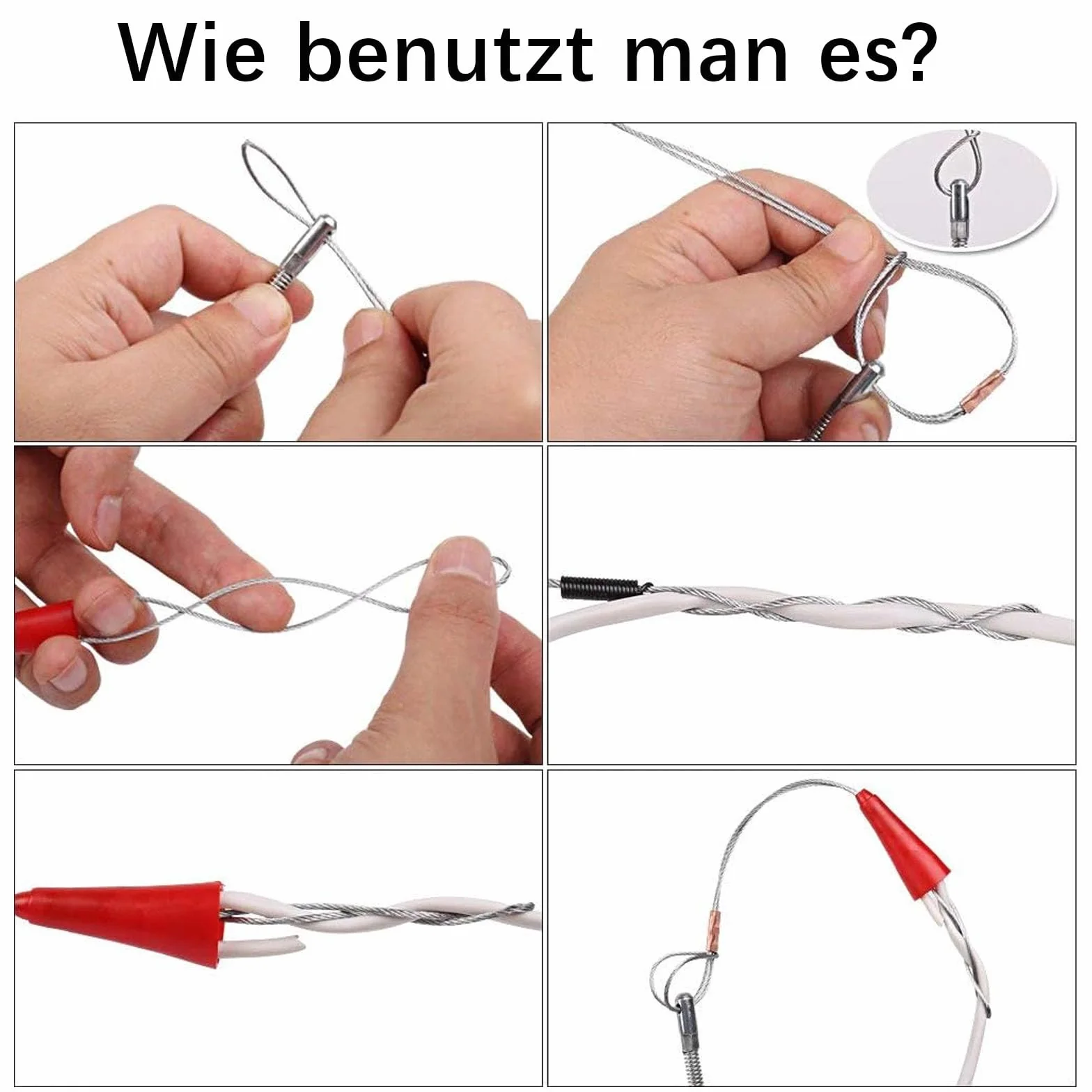 Ayuda para pasar cables, espiral de inserción de 20 m, diámetro de 4 mm para guía de cables, ayuda para el tendido de cables, ayudas para pasar cables, adecuado para fibra óptica, electricidad