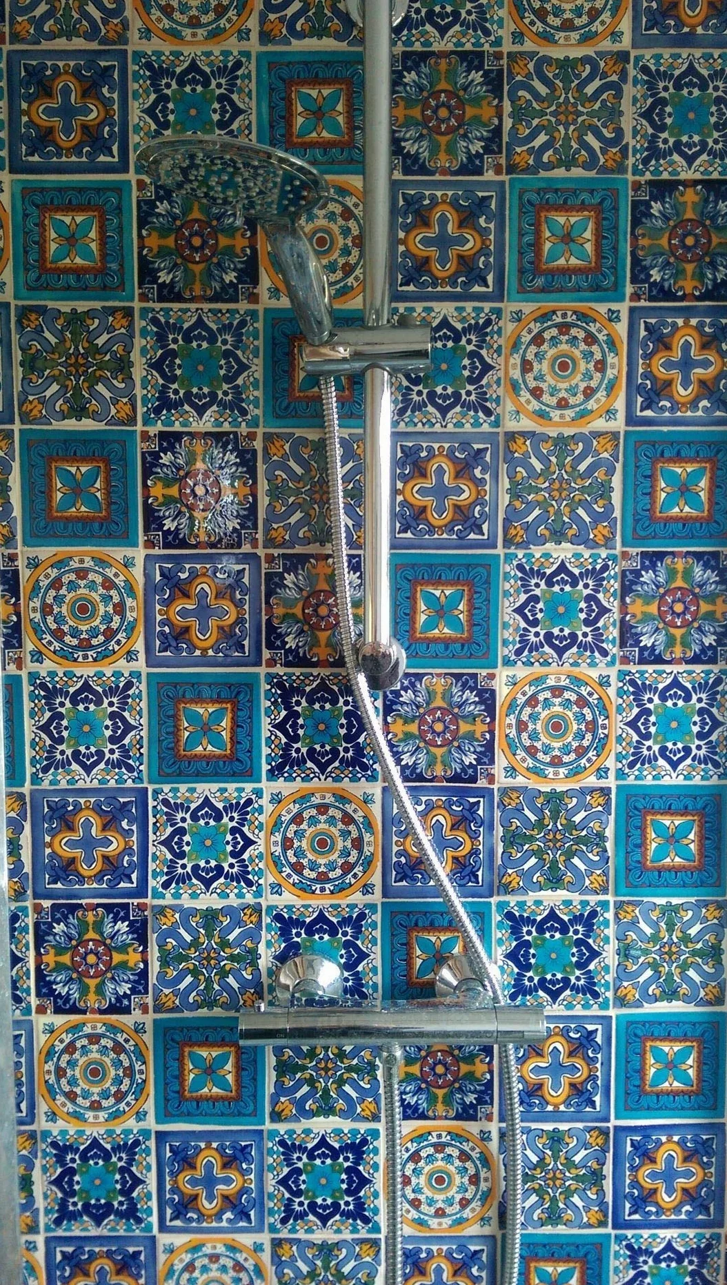 Cerames Azulejos cerámicos mexicanos Armando - 30 azulejos decorativos de mosaico mexicano para baño, cocina, ducha, escaleras, pared posterior de la cocina | Azulejos de mosaico de cerámica 10,5 x