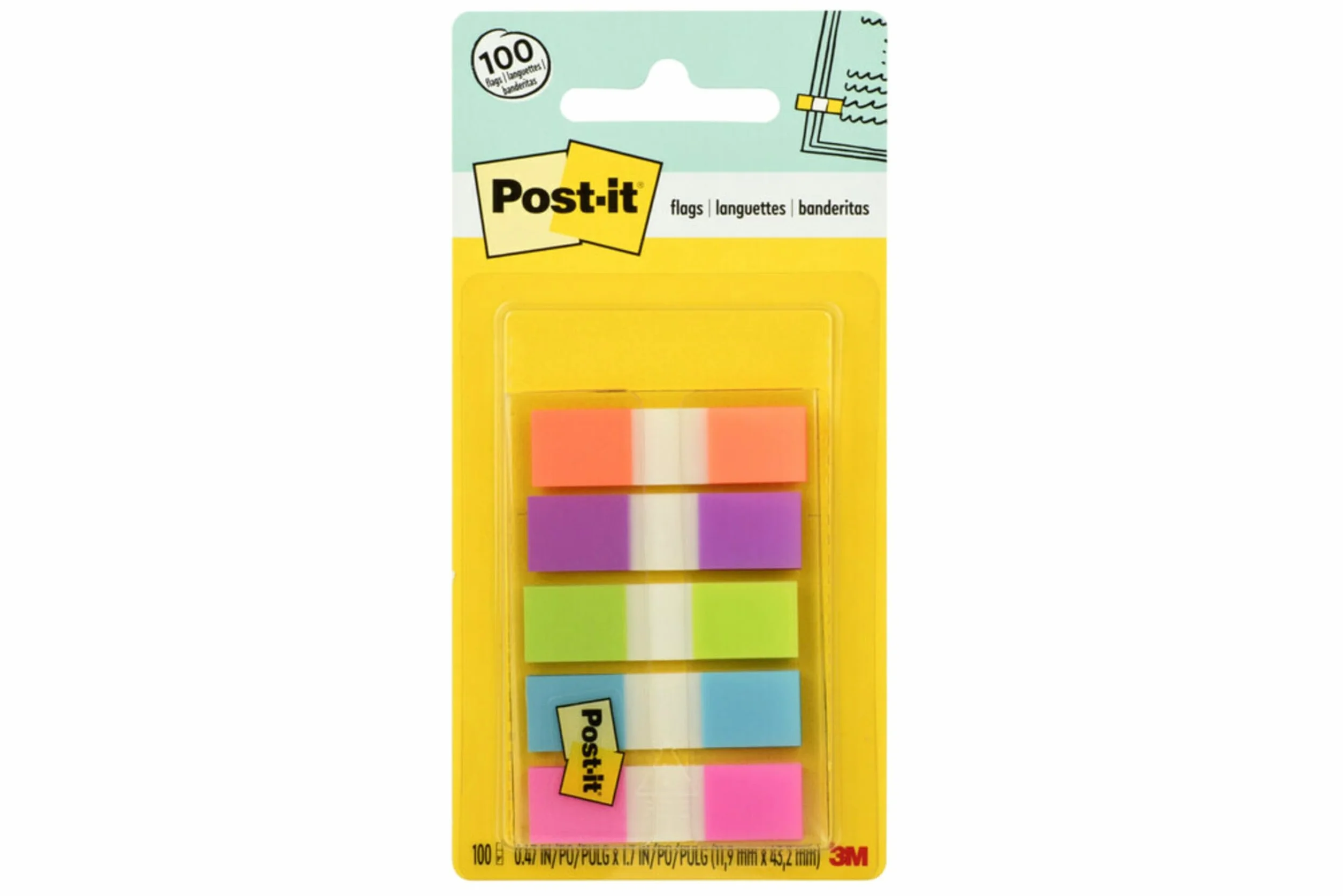 Post-it Index Marcadores de 1/2 pulgada Ref.683-5CB en Colores azul, amarillo, rosa, violeta y verde brillantes