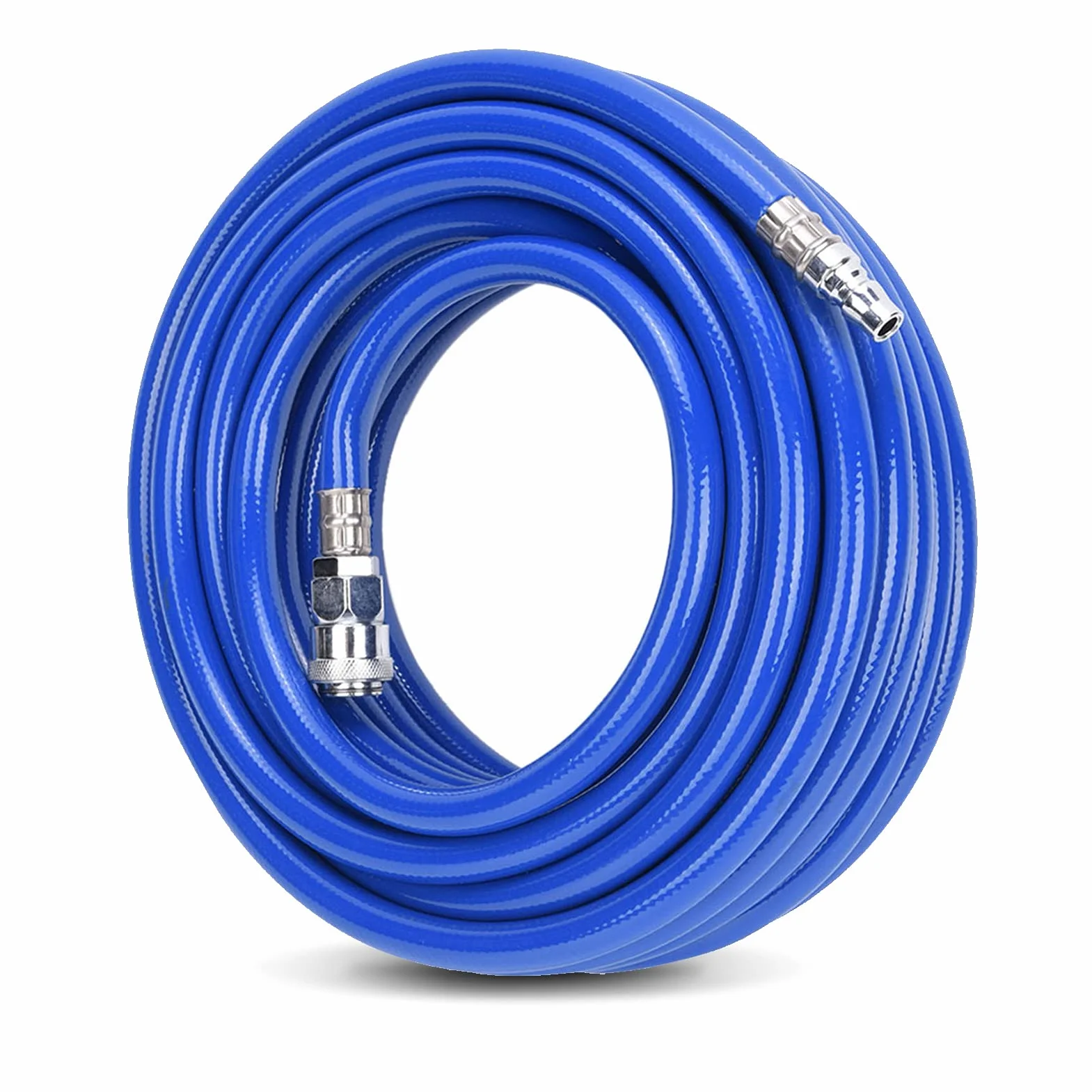 Manguera de compresor de aire de PVC flexible, 15 m, manguera neumática de alta presión con conector rápido de estilo Reino Unido, resistente manguera de PVC de 3 capas para compresor de aire