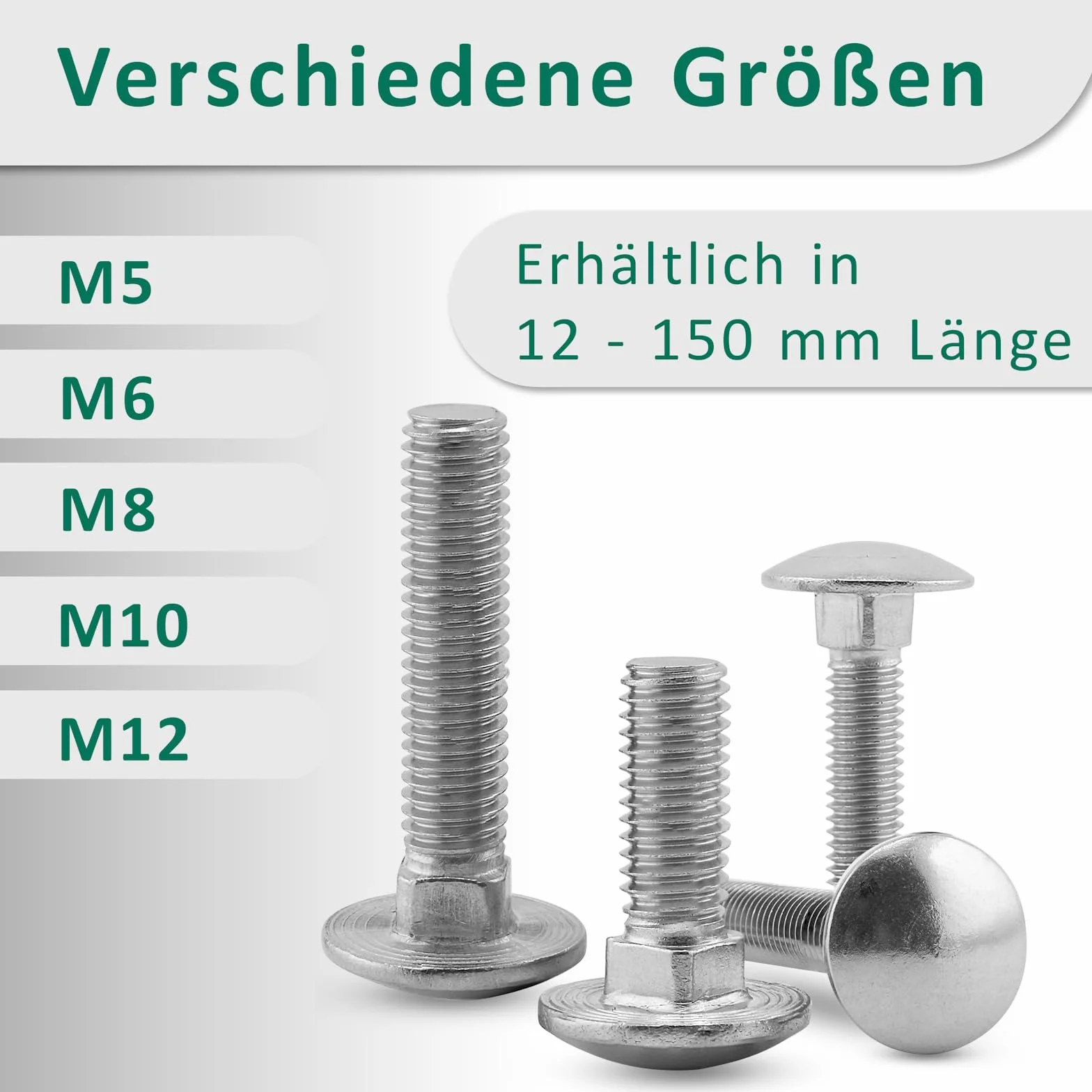 DSM – Tornillos de cierre M5 x 90 mm según DIN 603 – Tuerca de seguridad M5 DIN 985 – Acero inoxidable A2/V2A – Tornillos de cabeza plana redonda con cuello cuadrado – Tuercas de seguridad