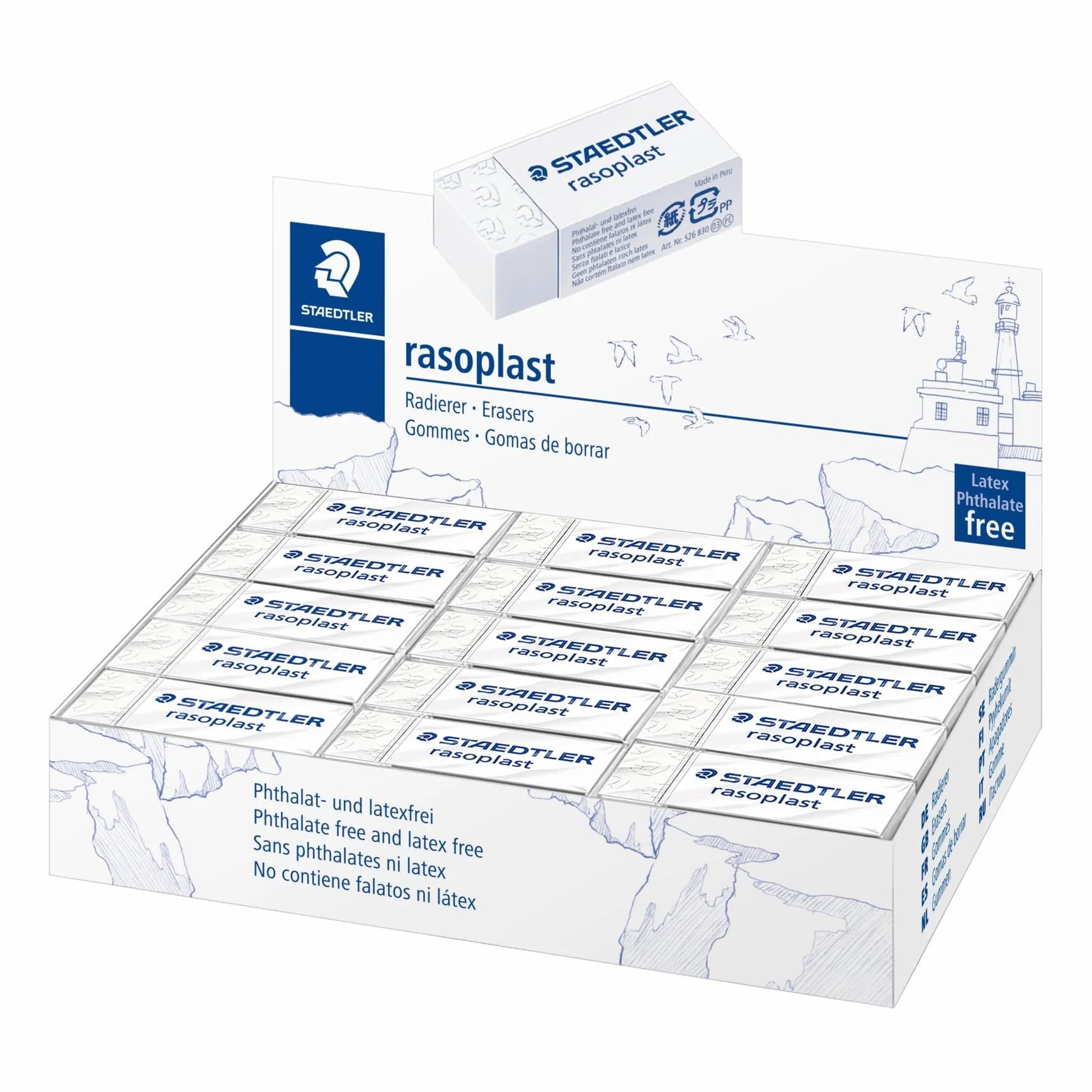 Staedtler Rasoplast 526 B30 Goma de borrar blanca Caja 30 unidades