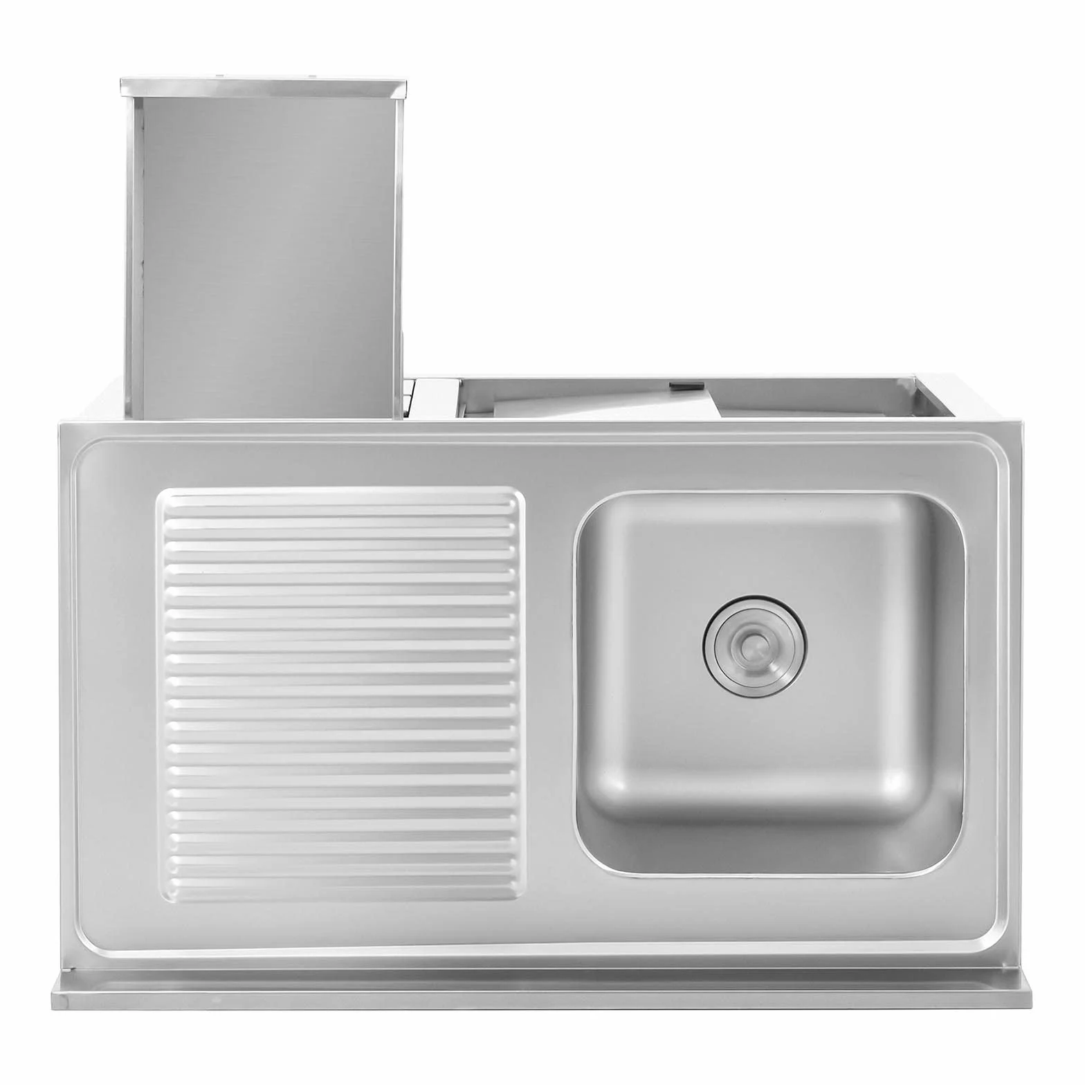 Royal Catering Fregadero Industrial de Cocina RC-IKS10 (Cuba: 400 x 400 x 300 mm, Con armario, Fabricado en acero inoxidable)