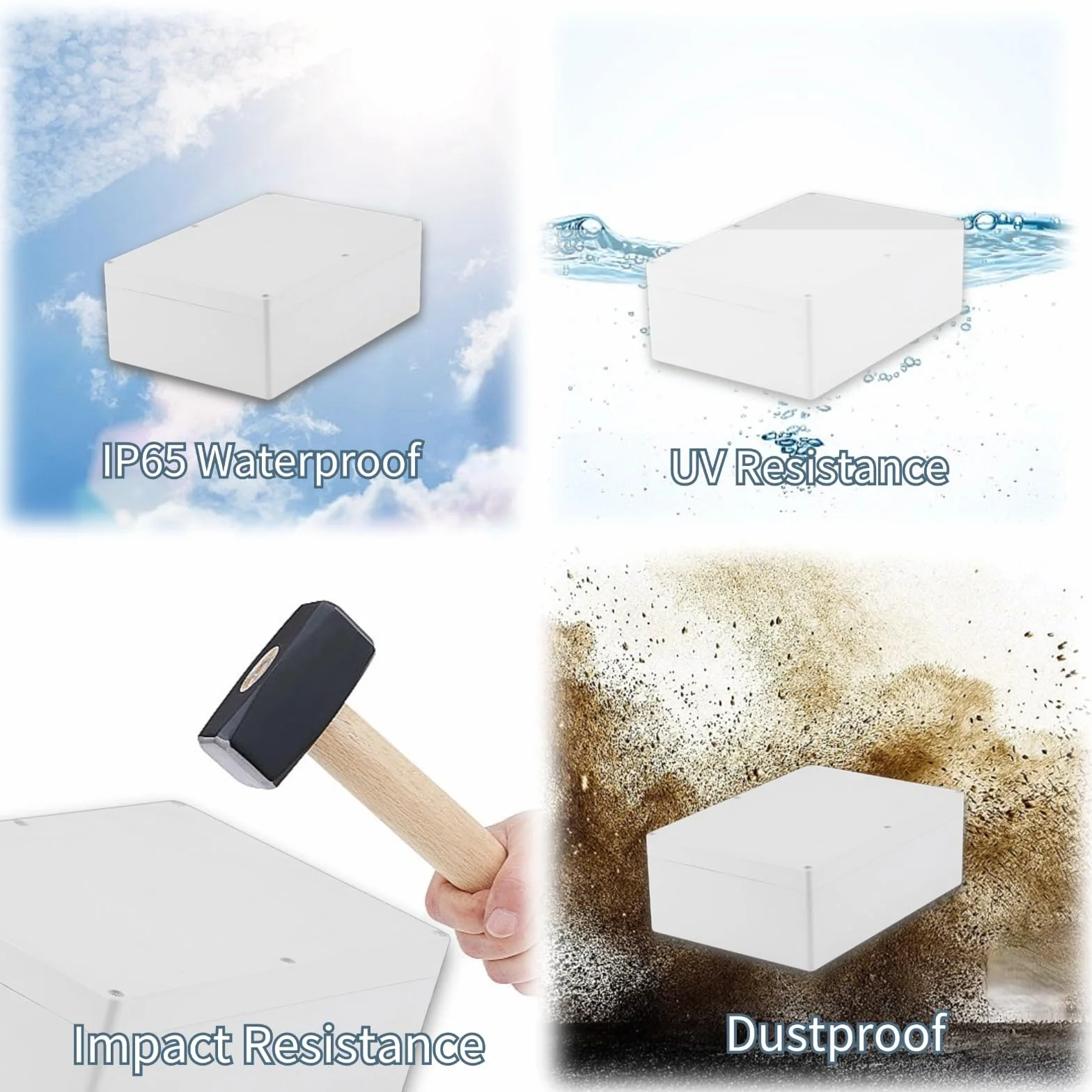 Caja de Conexiones de Plástico, Caja de Conexiones Impermeable, Caja de Conexiones Eléctricas, Caja de Proyectos Electrónicos de Bricolaje IP65 a Prueba de Polvo a Prueba de Agua