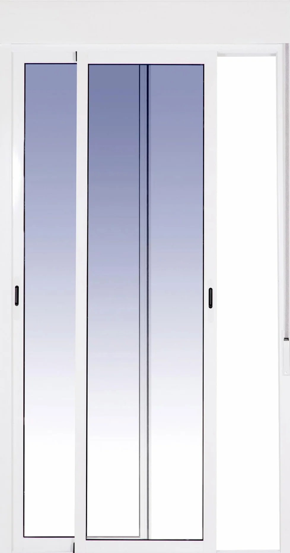 Ventanastock Balconera Aluminio Corredera Con Persiana (PVC) 1400×2185 2 hojas (marco y cajón persiana en kit)
