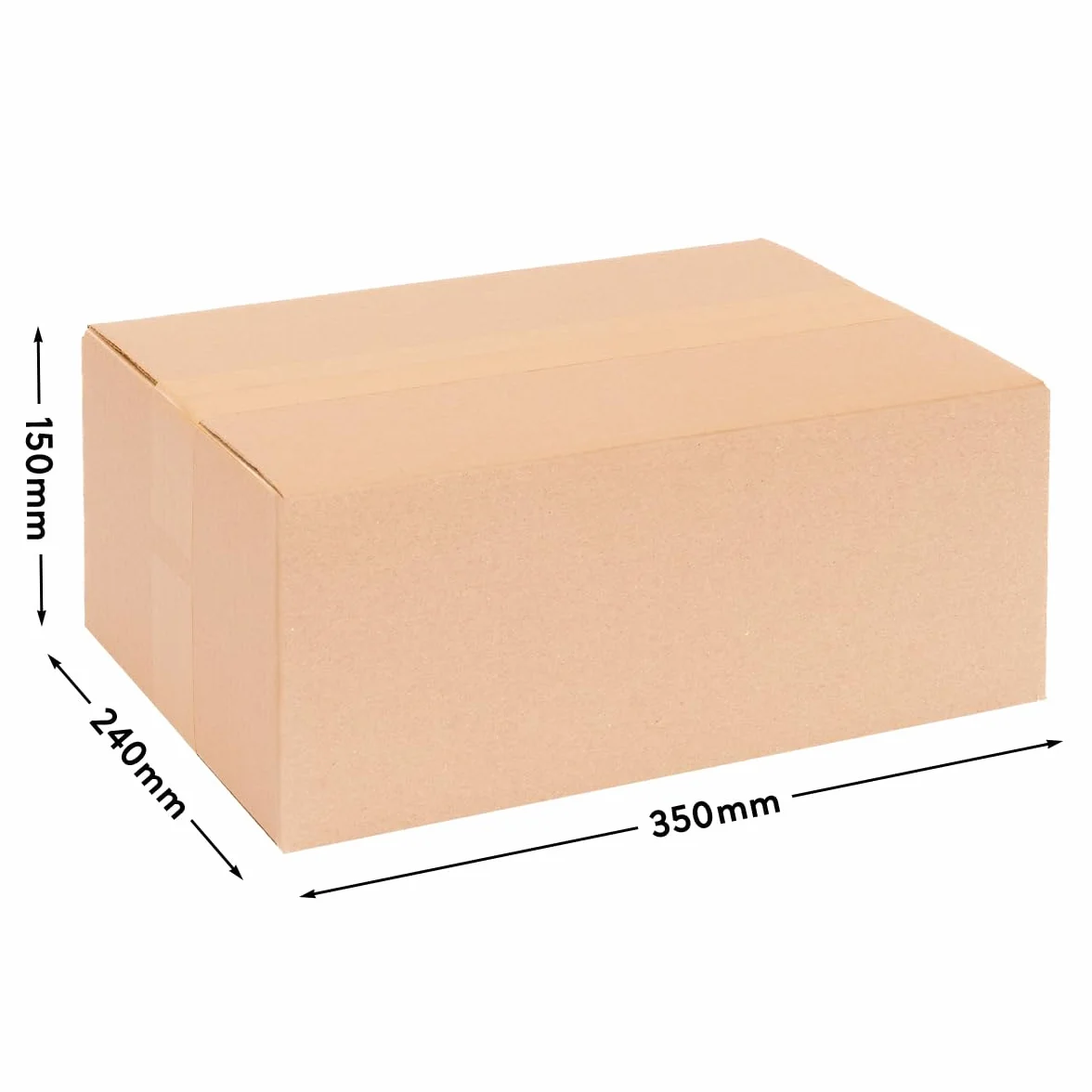 verpacking cajas plegables de cartón 350 x 240 x 150 mm KK 70 marrón [Tamaño y cantidad seleccionables] de pared simple cajas medianas 25 unidades