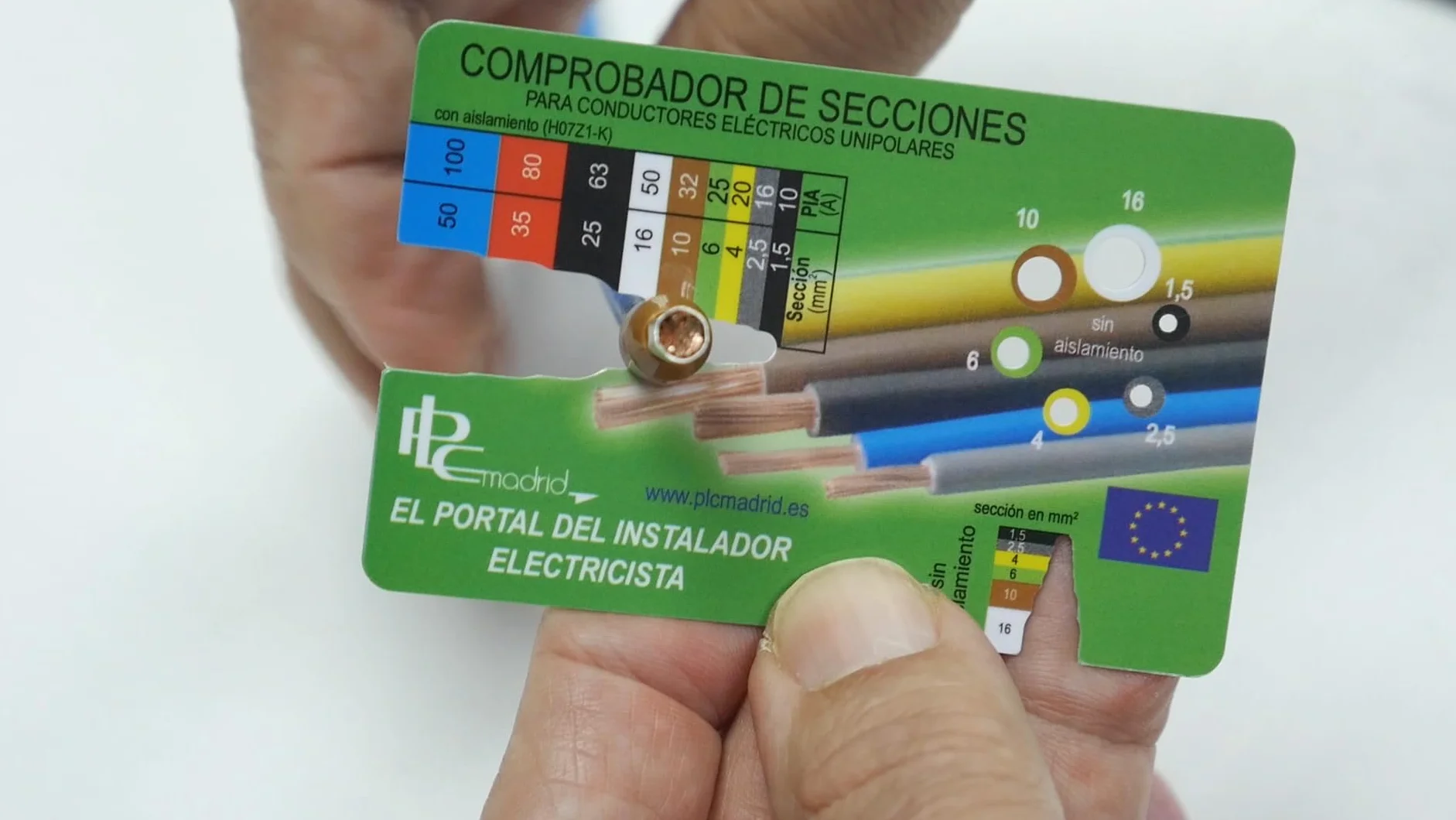 Genérico Comprobador de secciones de conductores eléctricos