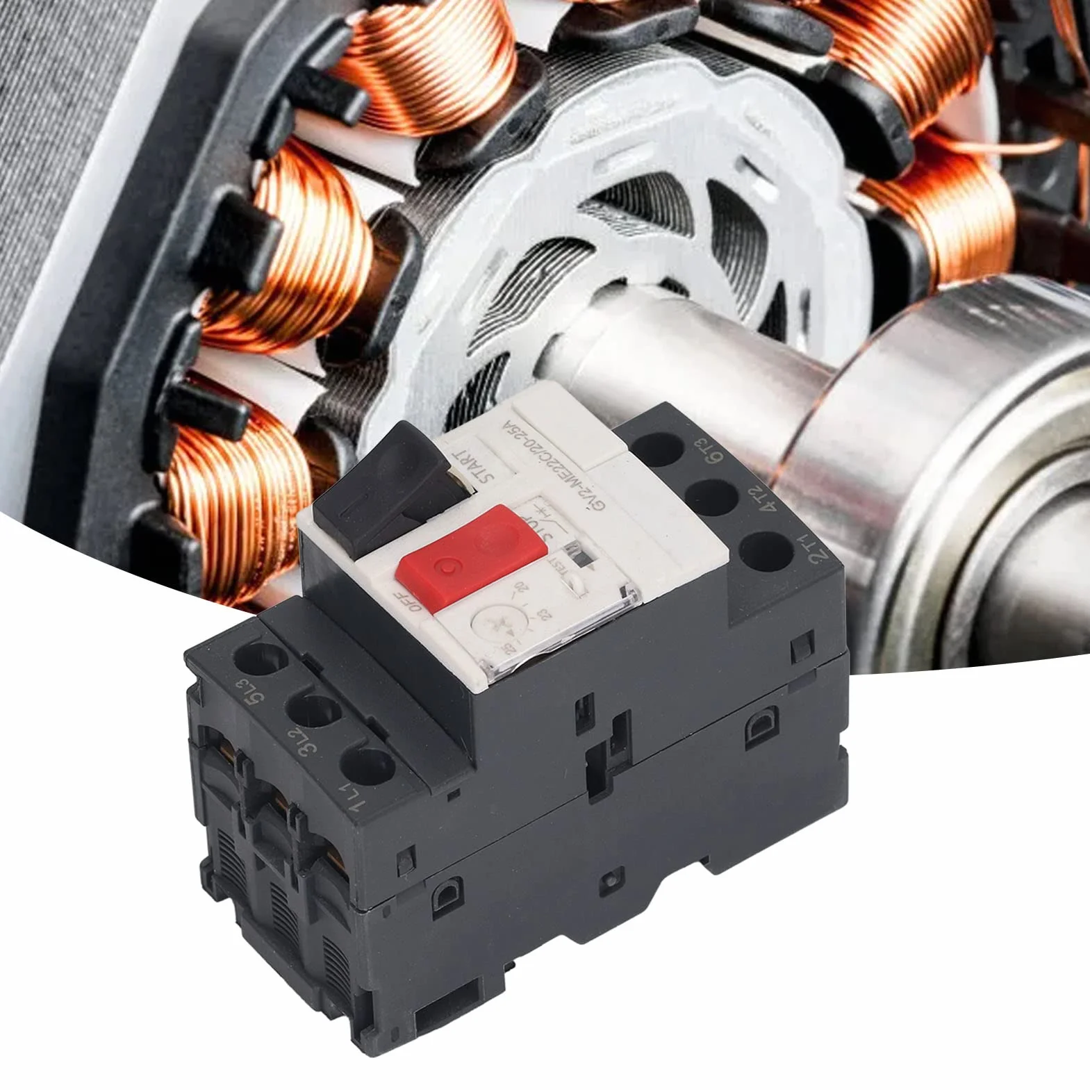 Interruptor de Disyuntor de 690 V CA Instalación de Riel de Guía de 35 Mm Disyuntor de Motor 3P con Interruptor de Protección contra Sobrecarga Botón de Arranque de Motor Manual (GV2-ME22C 20-25A)