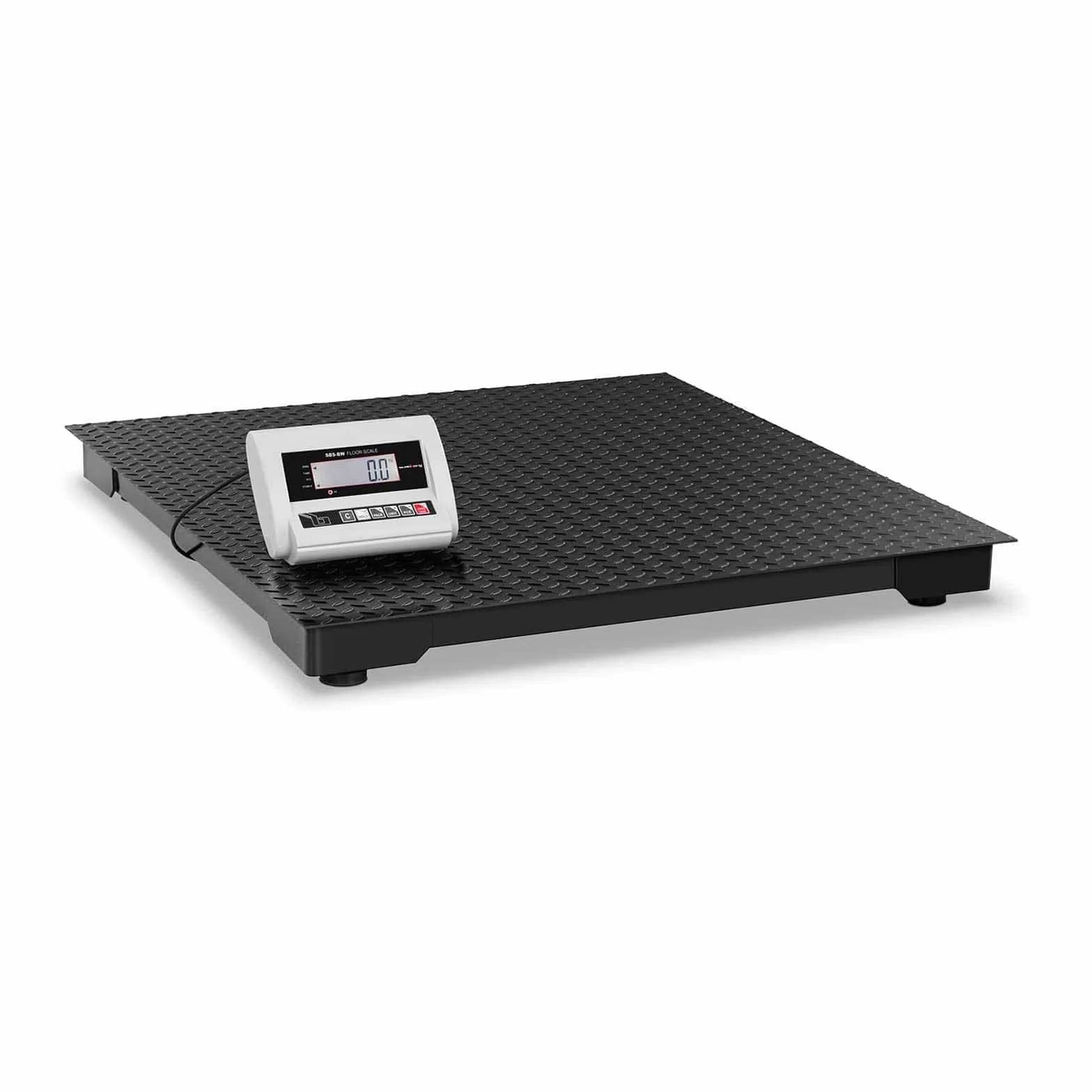 Steinberg Systems Báscula De Suelo Balanza Industrial de Plataforma SBS-BW-1T/0.5A (1.000 kg / 0,5 kg, Pantalla LCD, Superficie De Pesaje: 100 x 100 cm)