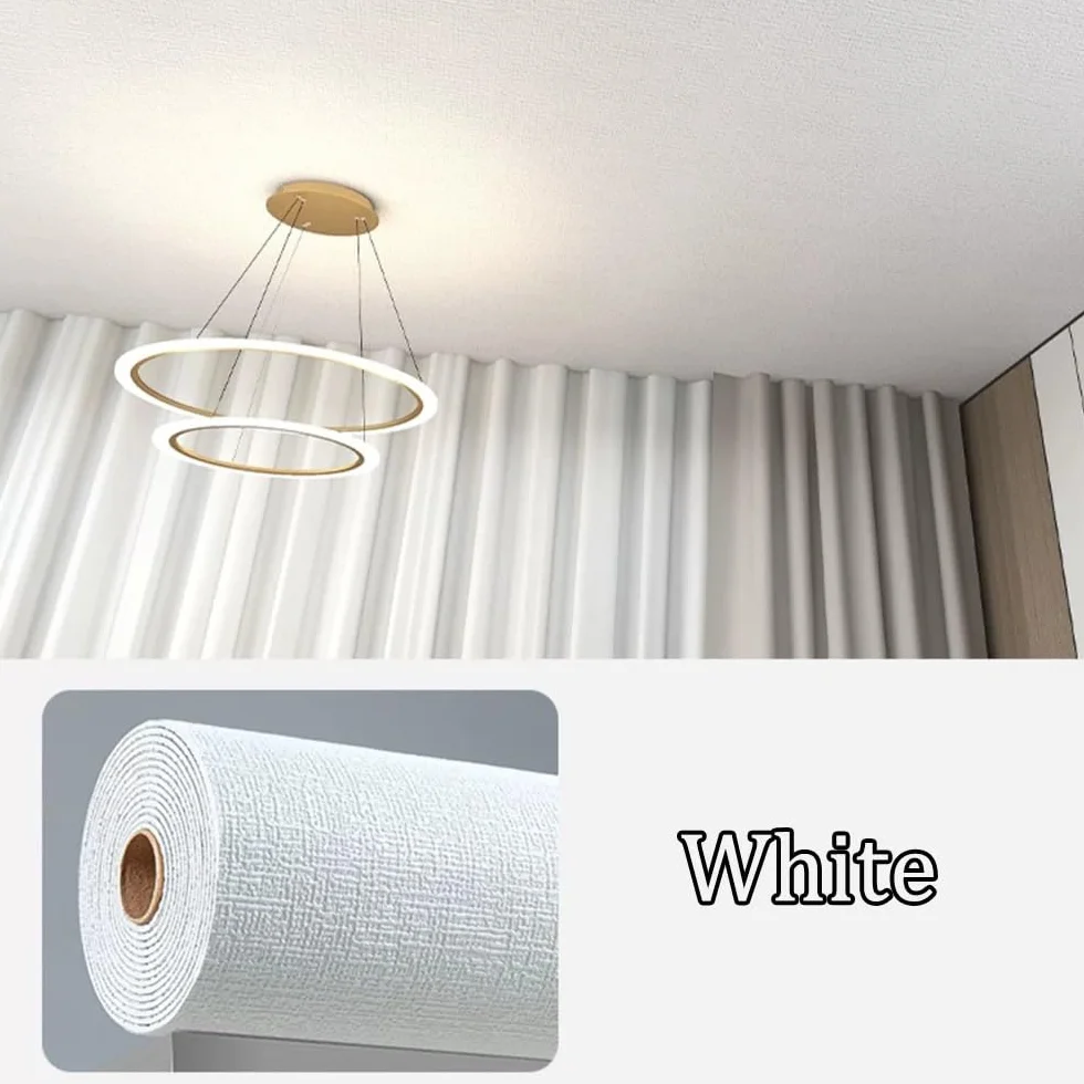 WYWY Paneles de Techo Autoadhesivos de Poliestireno - Resistentes a Grietas y Fáciles de Cortar, para Baño, Cocina y Hogar(White,50x10m)