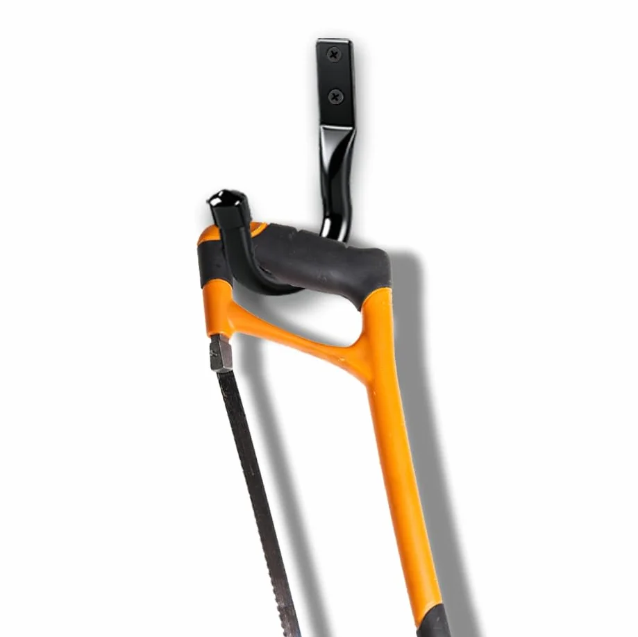 6 Pcs Gancho Pared de Garaje Resistentes, Gancho Bicicleta Ganchos para Colgadores de Pared Negro, Soporte Ganchos en J para Herramientas de Jardín Eléctricas