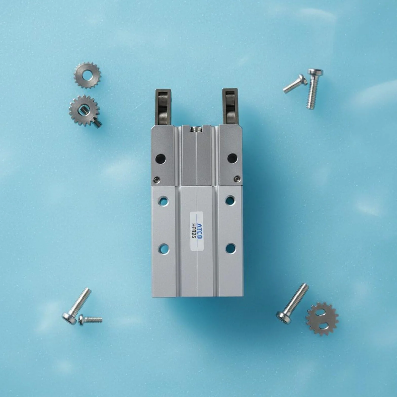 Pinza Neumática MHY2 Pinza Cilindro Garra Apertura Amplia de Doble Acción con Aleación de Aluminio y Preparación para Adecuada para Ensamblaje, HFR25