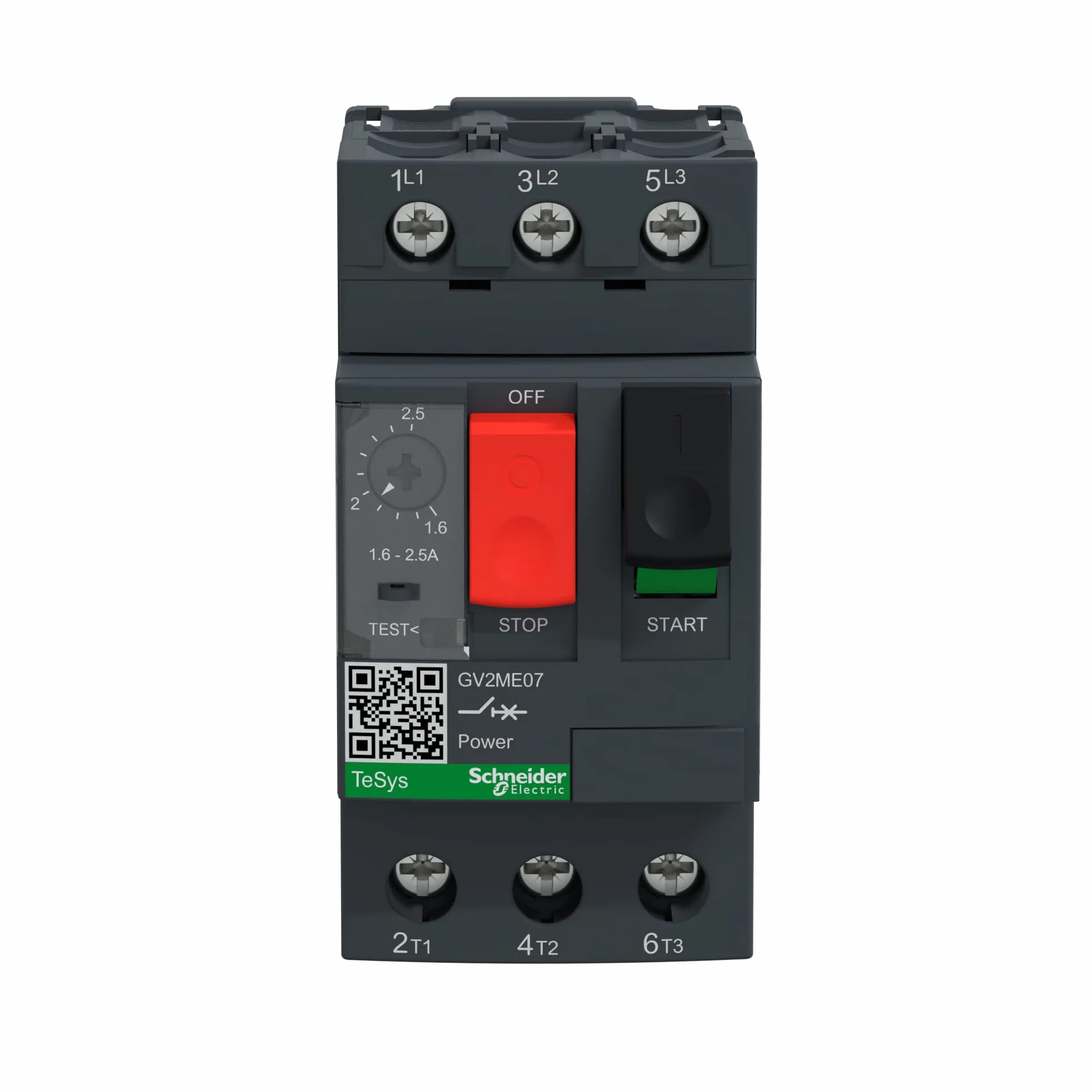 Schneider Electric GV2ME07 Tesys Gv2, Disyuntor Magnetotérmico, 1,6-.2,5 A, Conexión Por Tornillo