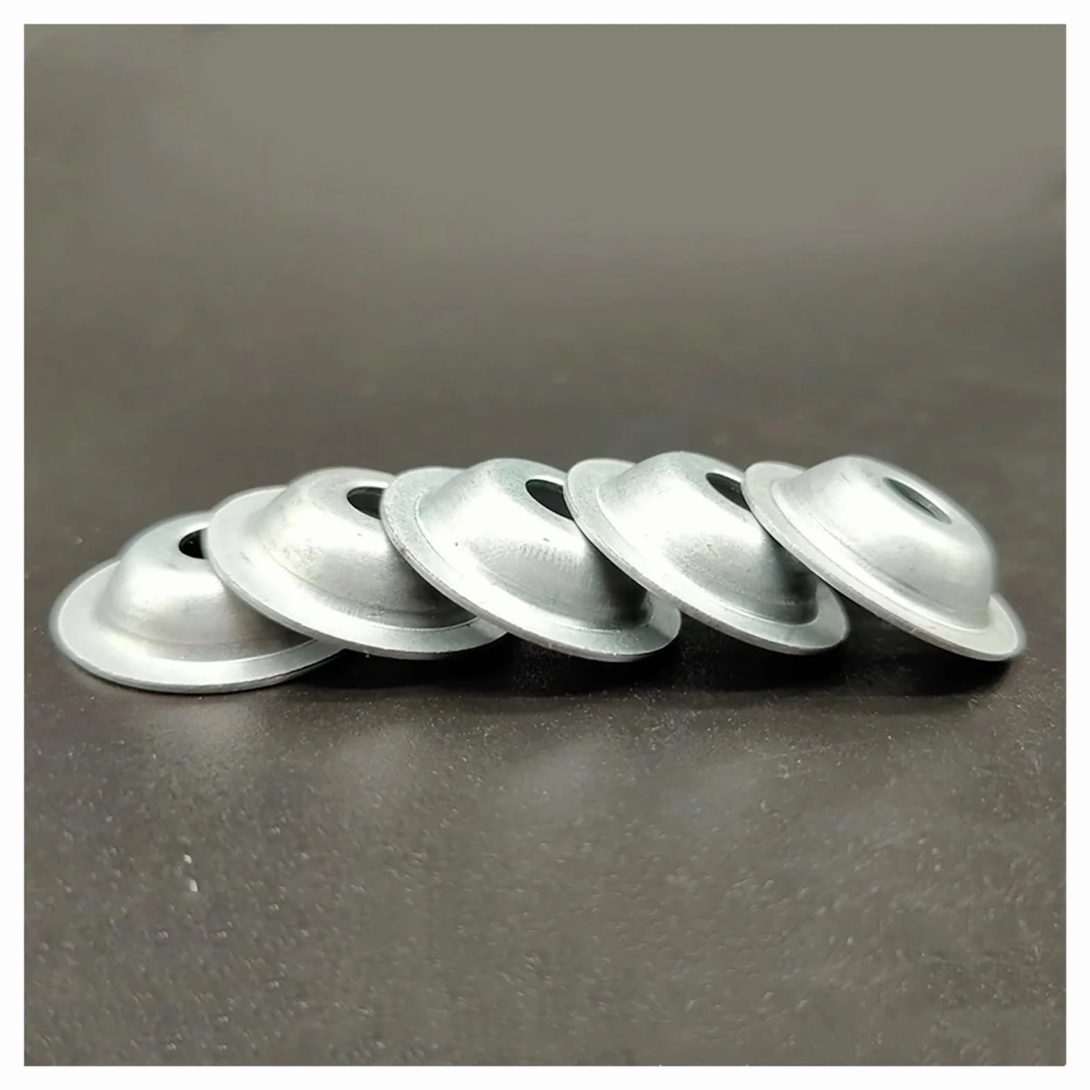 Arandelas de piezas, tuercas de hardware, arandelas avellanadas de acabado, juntas de tornillo, 50 piezas de arandela cóncava con forma de cuenco con orificio de hierro, almohadilla de tapa, junta cón