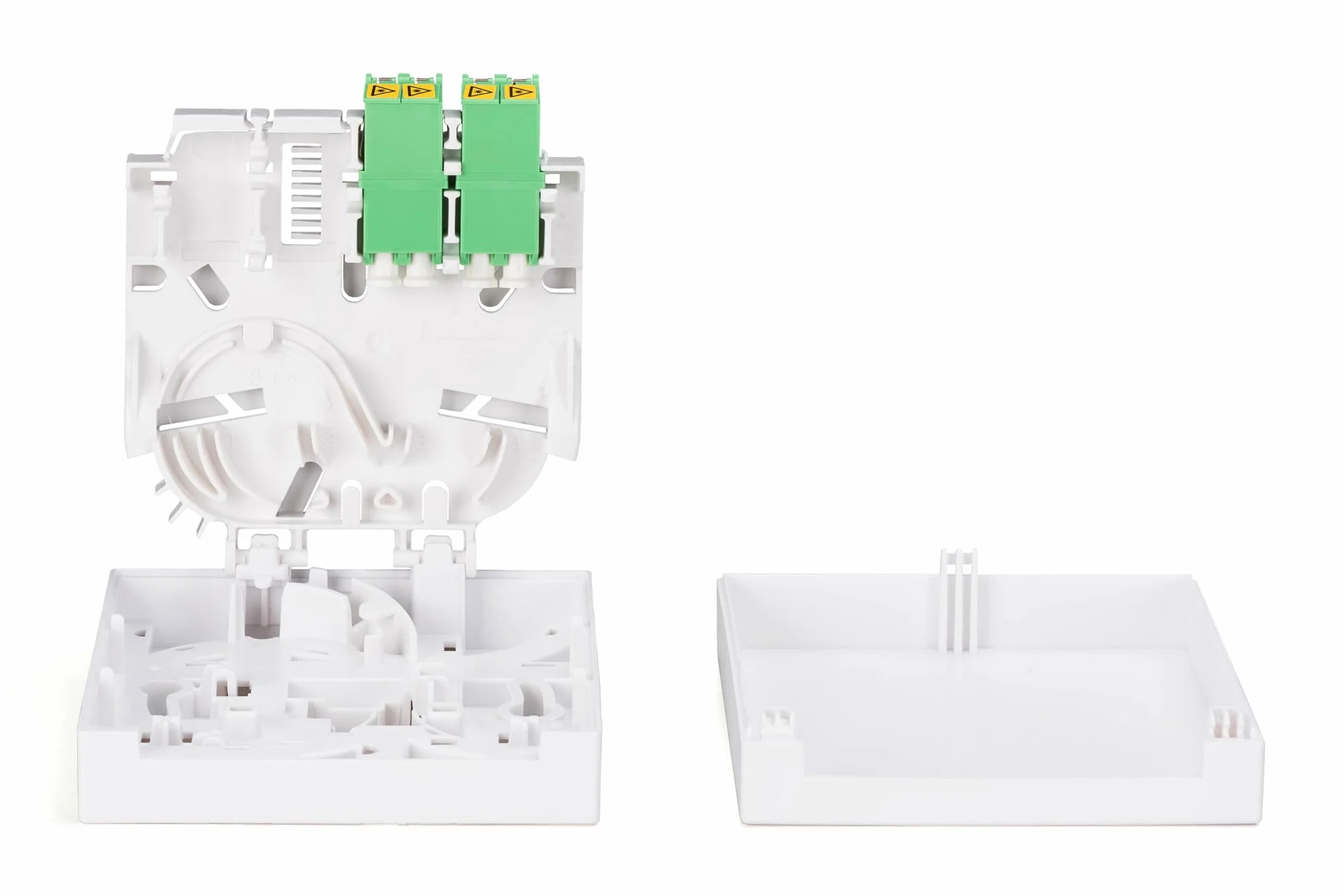 DIGITUS FTTH Caja Fibra Óptica Monomodo 2X LC/APC Dúplex IP45 Blanco
