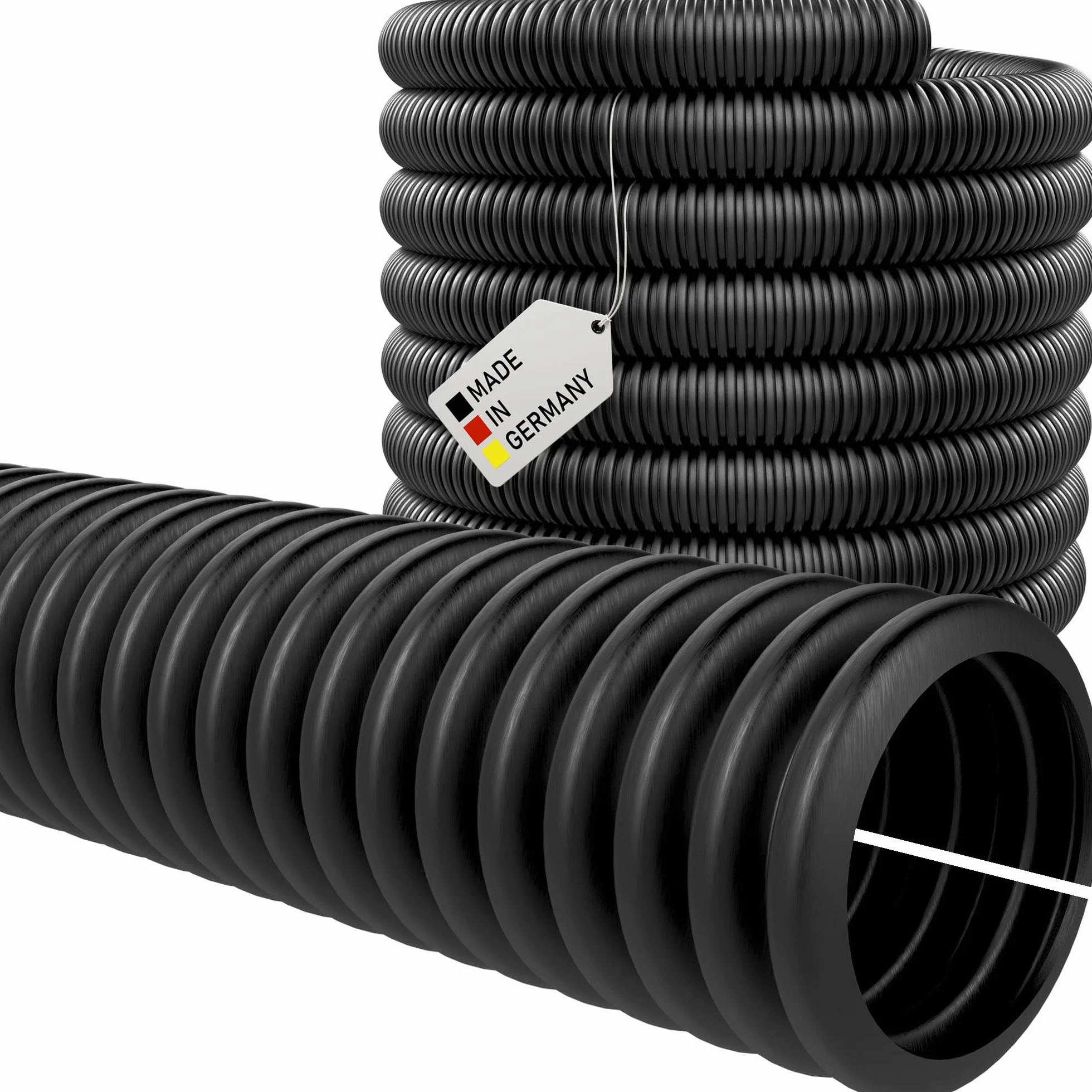 Tubo corrugado para protección de cables y protección contra martas, resistente a los rayos UV, flexible, flexible, tubo aislante, para protección de cables y protección contra martas (ranuradas), NW