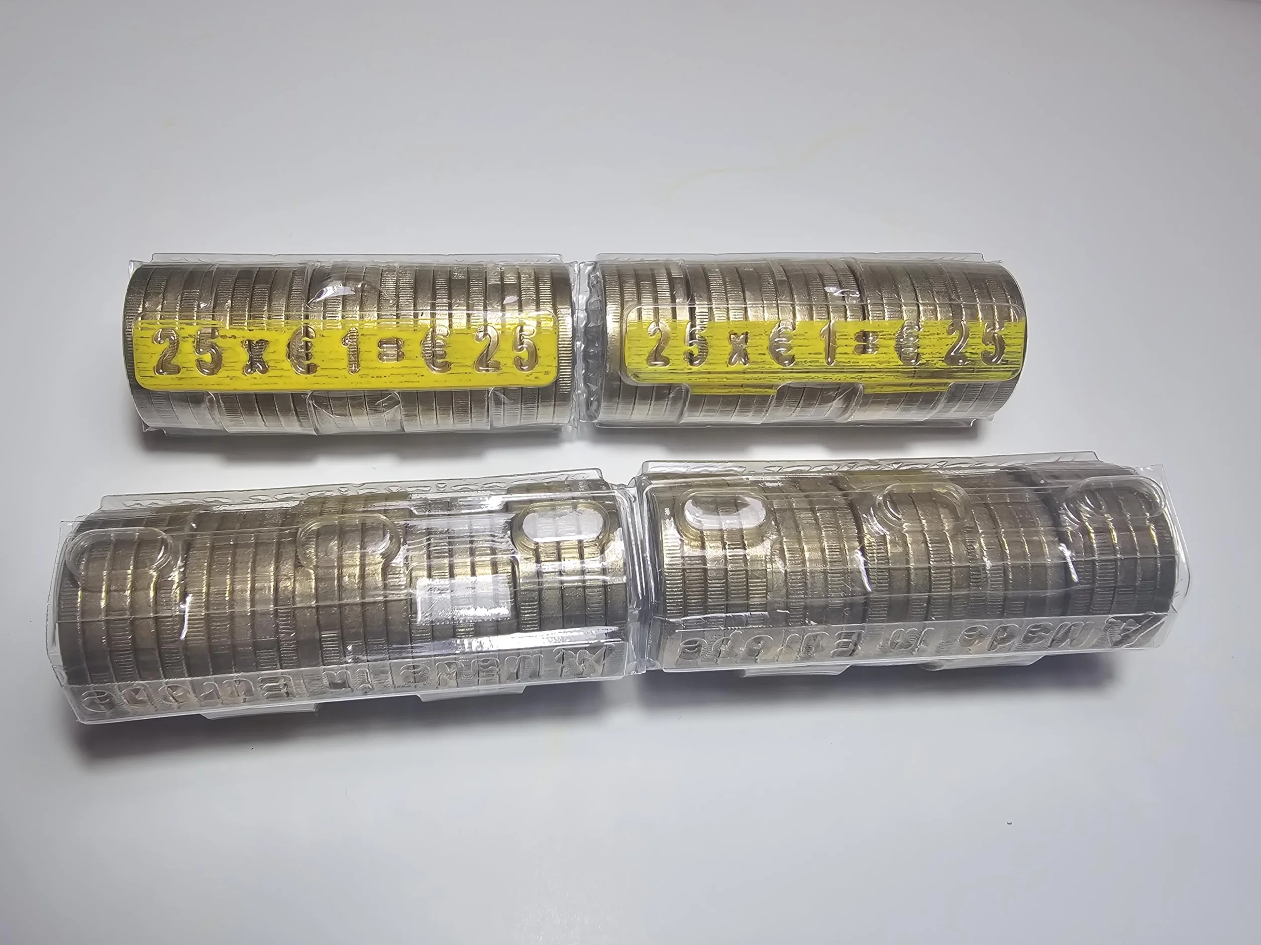Blister para Monedas, 100 Cartuchos para Moneda de 1 Euro, Fundas de Monedas de Euro