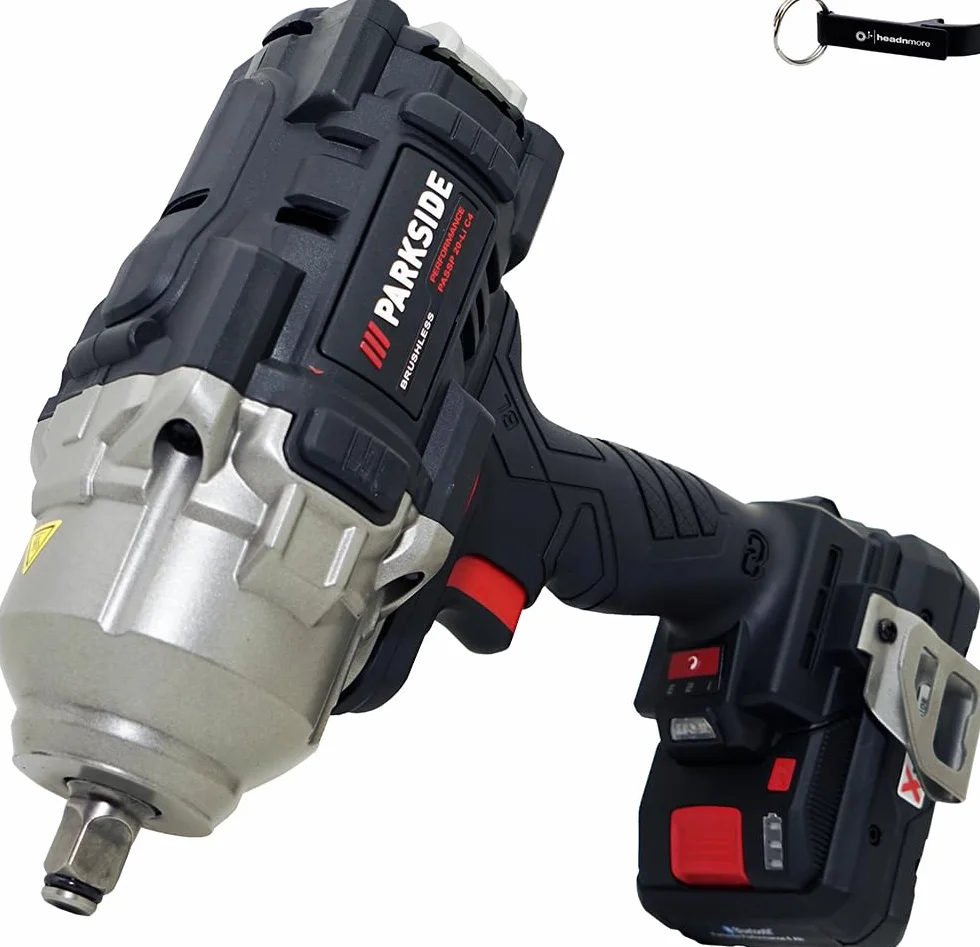 HEADNMORE® Paquete - PARKSIDE PERFORMANCE® Atornillador de impacto con batería PASSP 20-Li C4 incl. Batería inteligente de 4Ah + Llavero