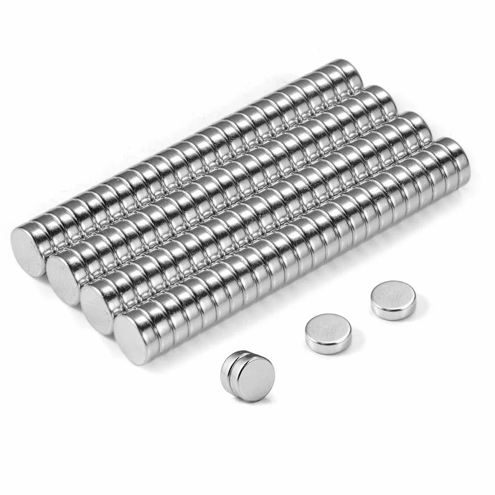 Imanes Neodimio Redondos 6x2 mm 100 Piezas BTLIN