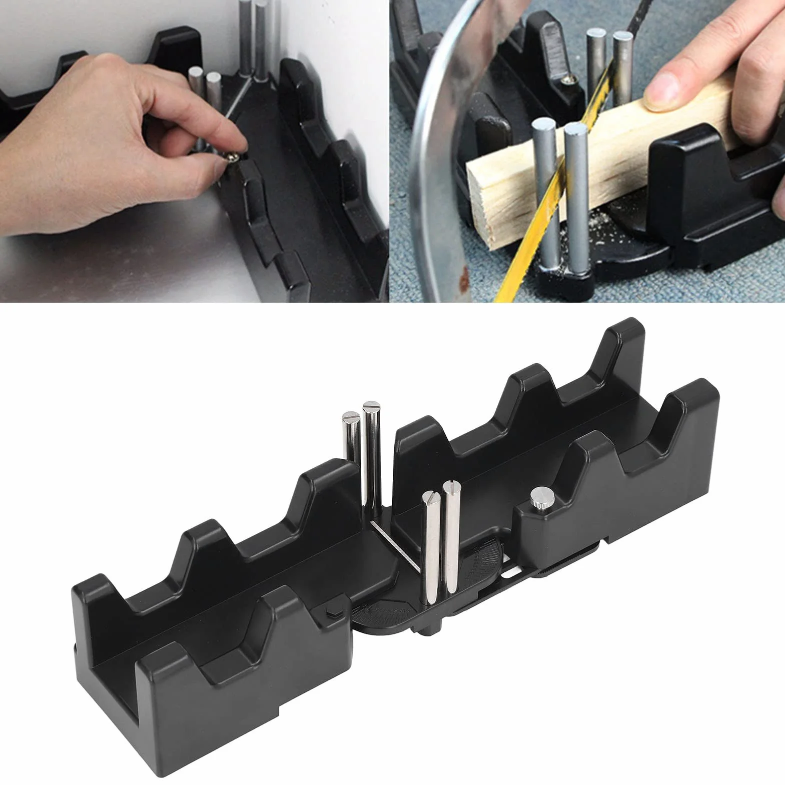 Herramienta de Corte de Inglete 2 en 1, Medición Precisa de Ángulos para Carpintería y Construcción, Plantilla de Corte Ajustable para Madera Metal y PVC for Profesionales y Bricolaje