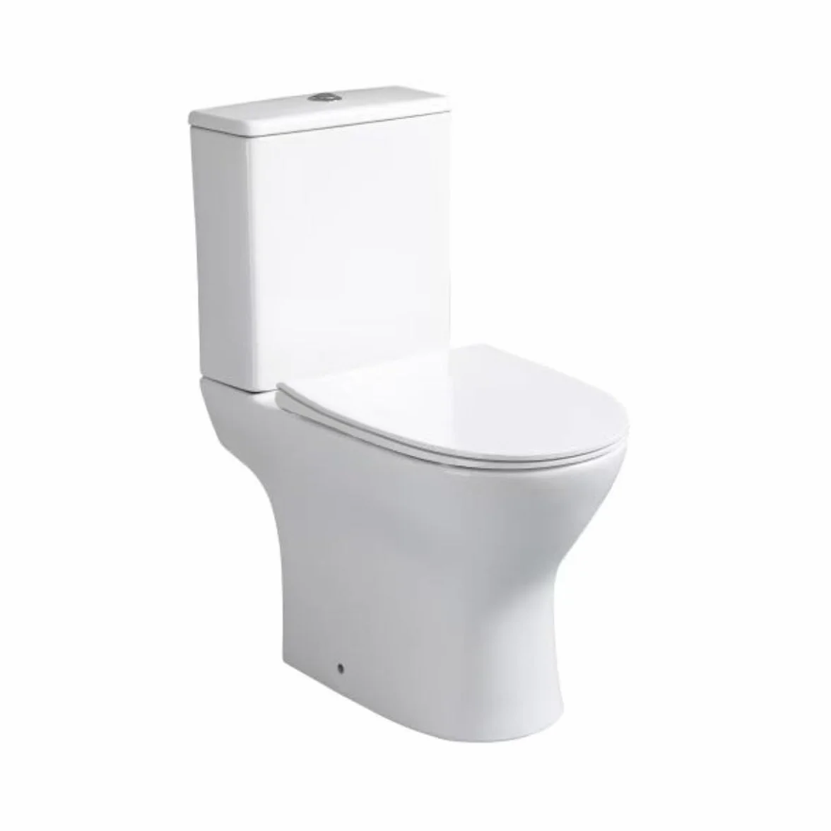 Wc Inodoro Completo Redondo con Sistema Rimless | Wc Completo Fondo reducido con Salida Dual y Asiento Amortiguado