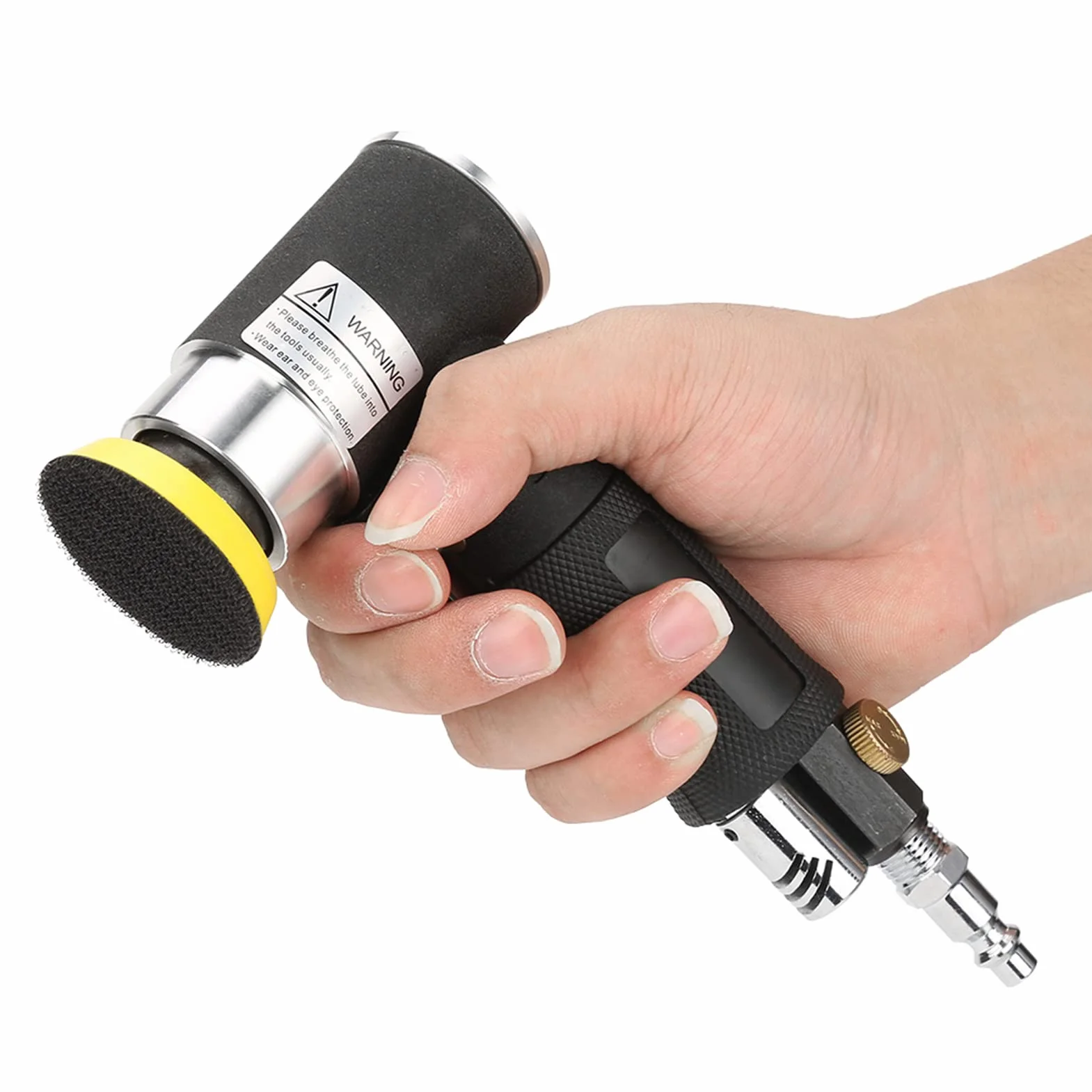 Mini Lijadora de ángulo de Aire, Aire Pulidora Neumática de 90° Mini Lijadora Neumática para Automóvil con Almohadilla de Lijado de 2 Pulgadas y 3 Pulgadas para Herramientas de lijado