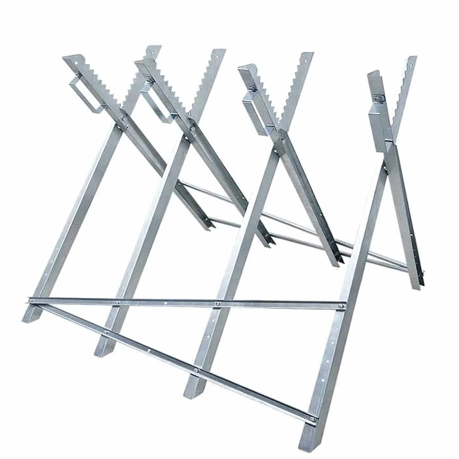 Caballete para Cortar Madera, Capacidad de 150 kg, Plegable de Metal, Dimensiones de 82 x 80,5 x 79 cm (Plata)