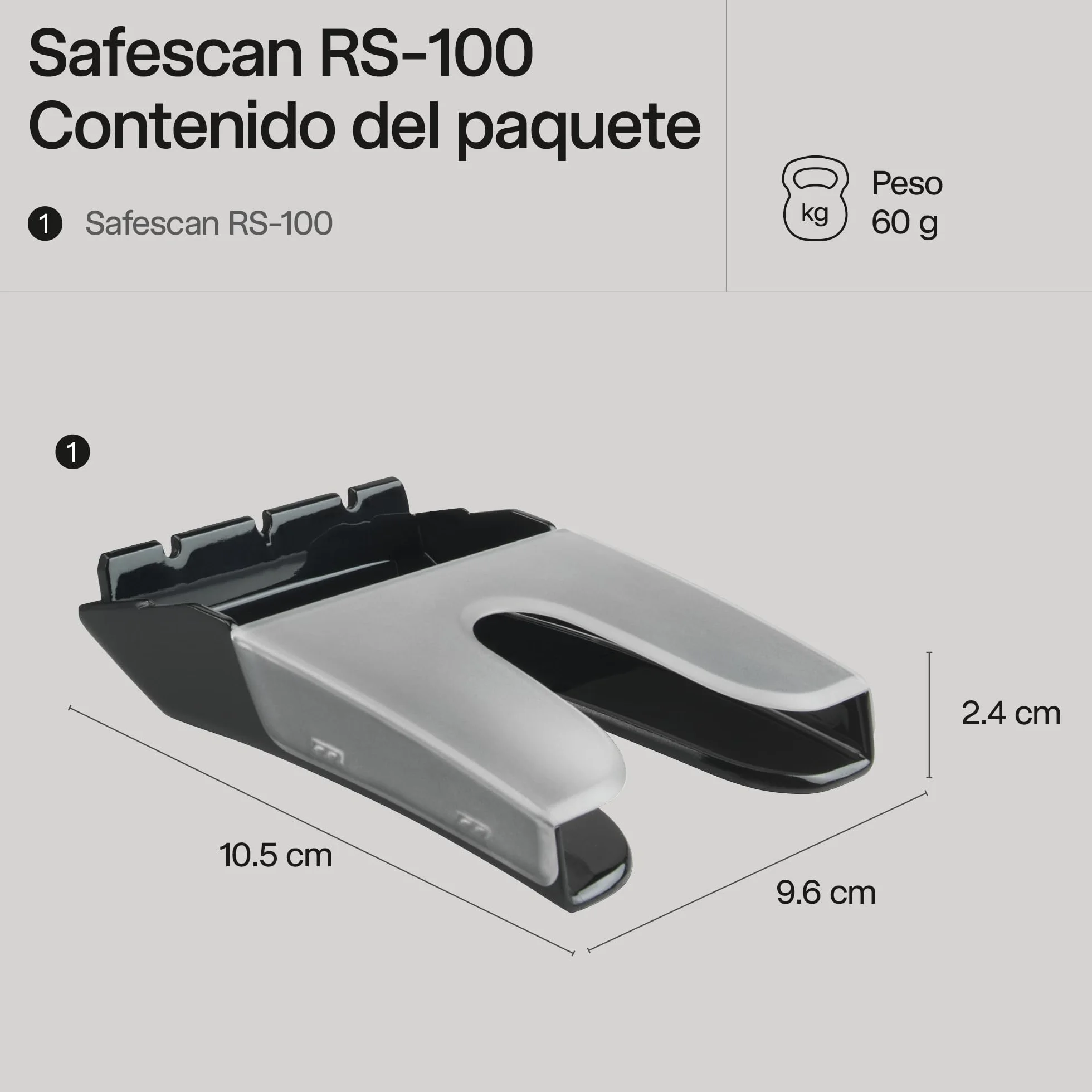 Safescan RS-100 Apilador recoger billetes verificados detector billetes falsos extraíble fija Safescan 155-S