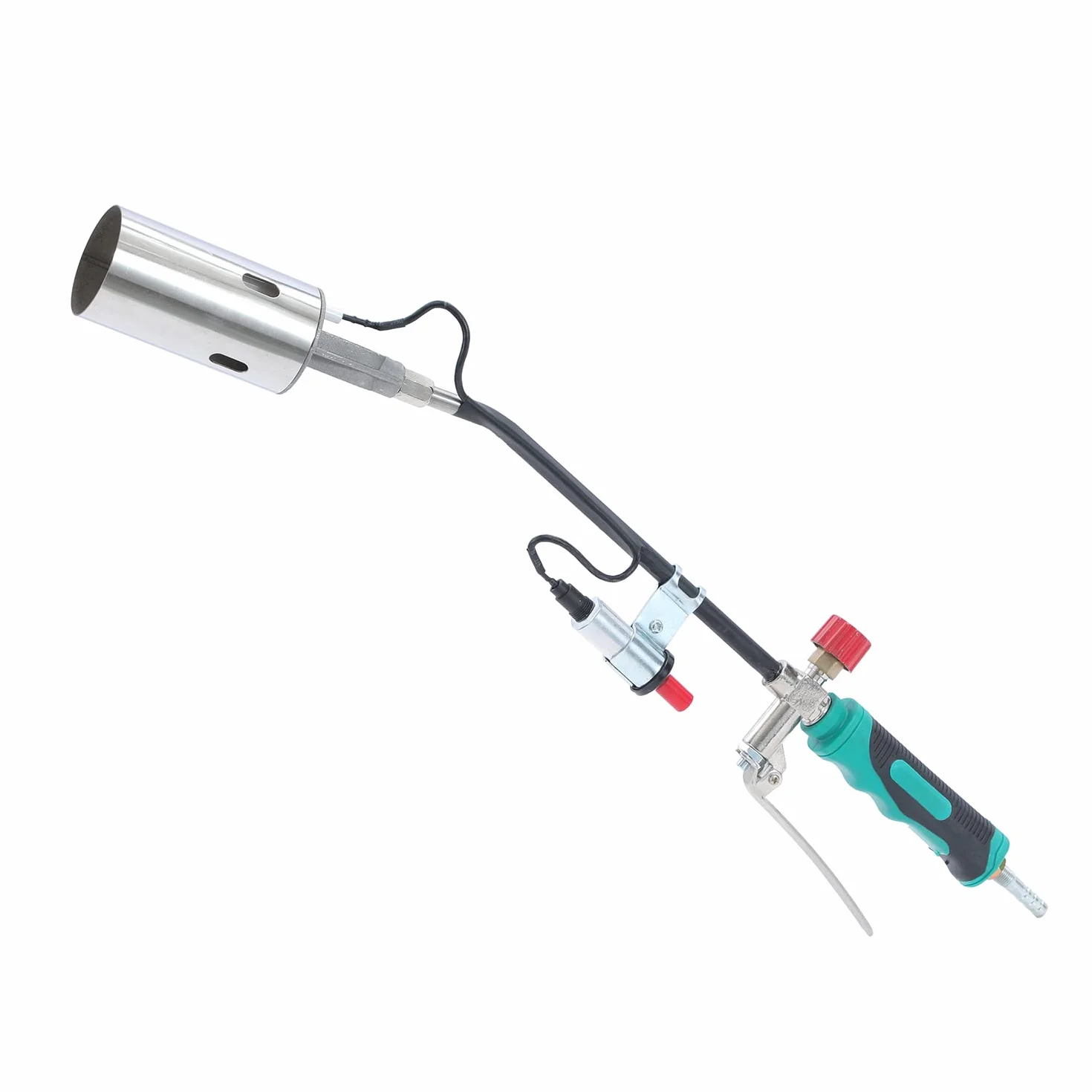 KATSU 324160 - Antorcha de gas, quemador de malas hierbas, encendedor electrónico, lanzallamas, soplete, sellado, fundición, calefacción, soldadura, soplete, multiusos, 570 mm de largo